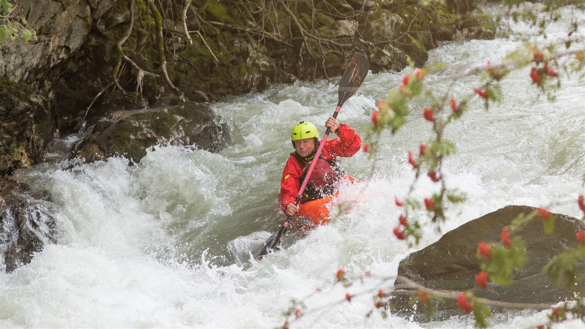 Kajak, Fluss Isel, Abschnitt Hinterbichl - Bobojach (Hintere Isel) kurze Klamm, Schlüsselstelle 