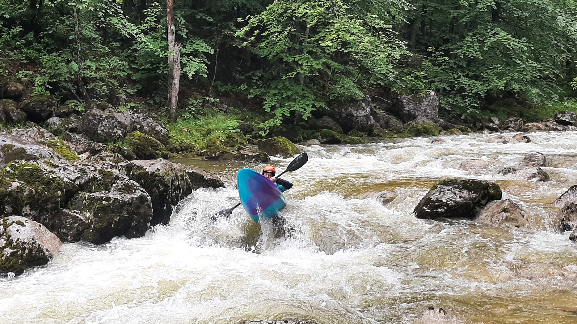 Kajak, Fluss Gosaubach, Abschnitt Ausleitungsstrecke im oberen Teil 