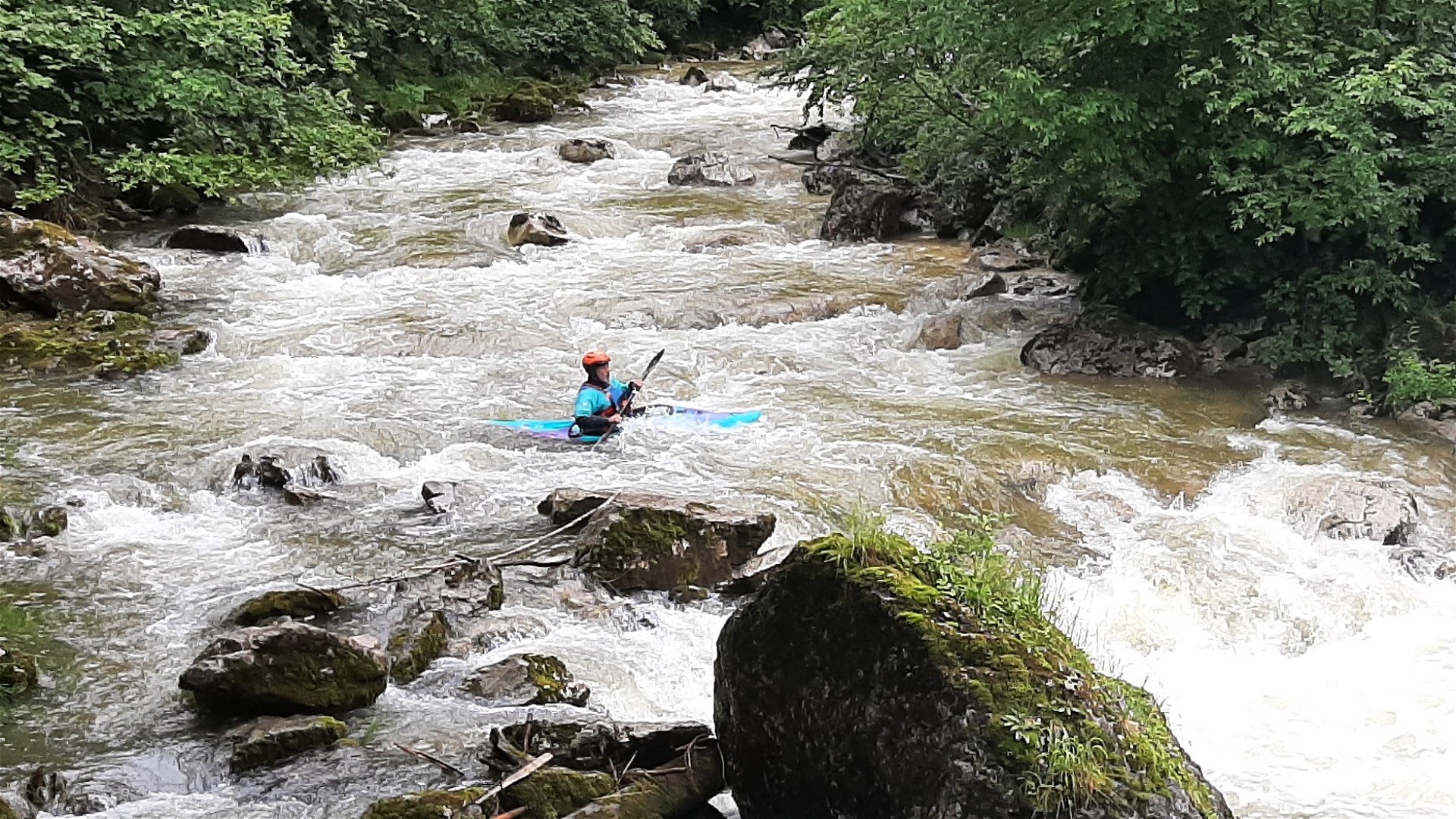 Kajak, Fluss Gosaubach, Abschnitt Ausleitungsstrecke im oberen Teil 