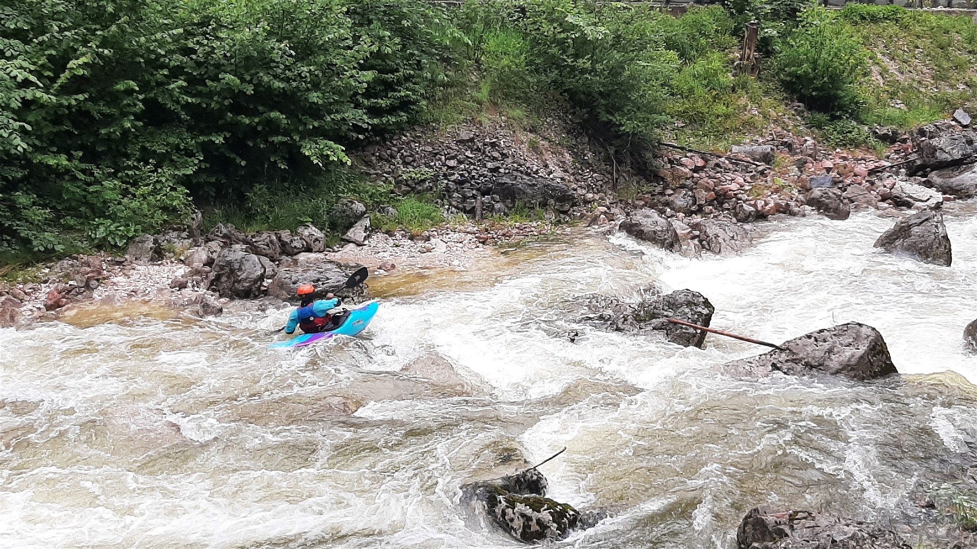 Kajak, Fluss Gosaubach, Abschnitt Ausleitungsstrecke im oberen Teil 