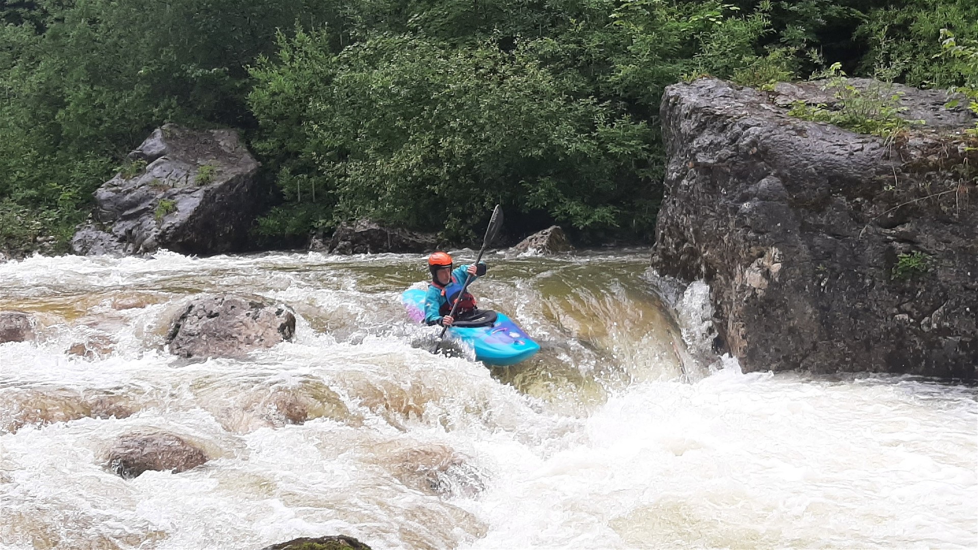 Kajak, Fluss Gosaubach, Abschnitt Ausleitungsstrecke auf den letzten Kilometern 