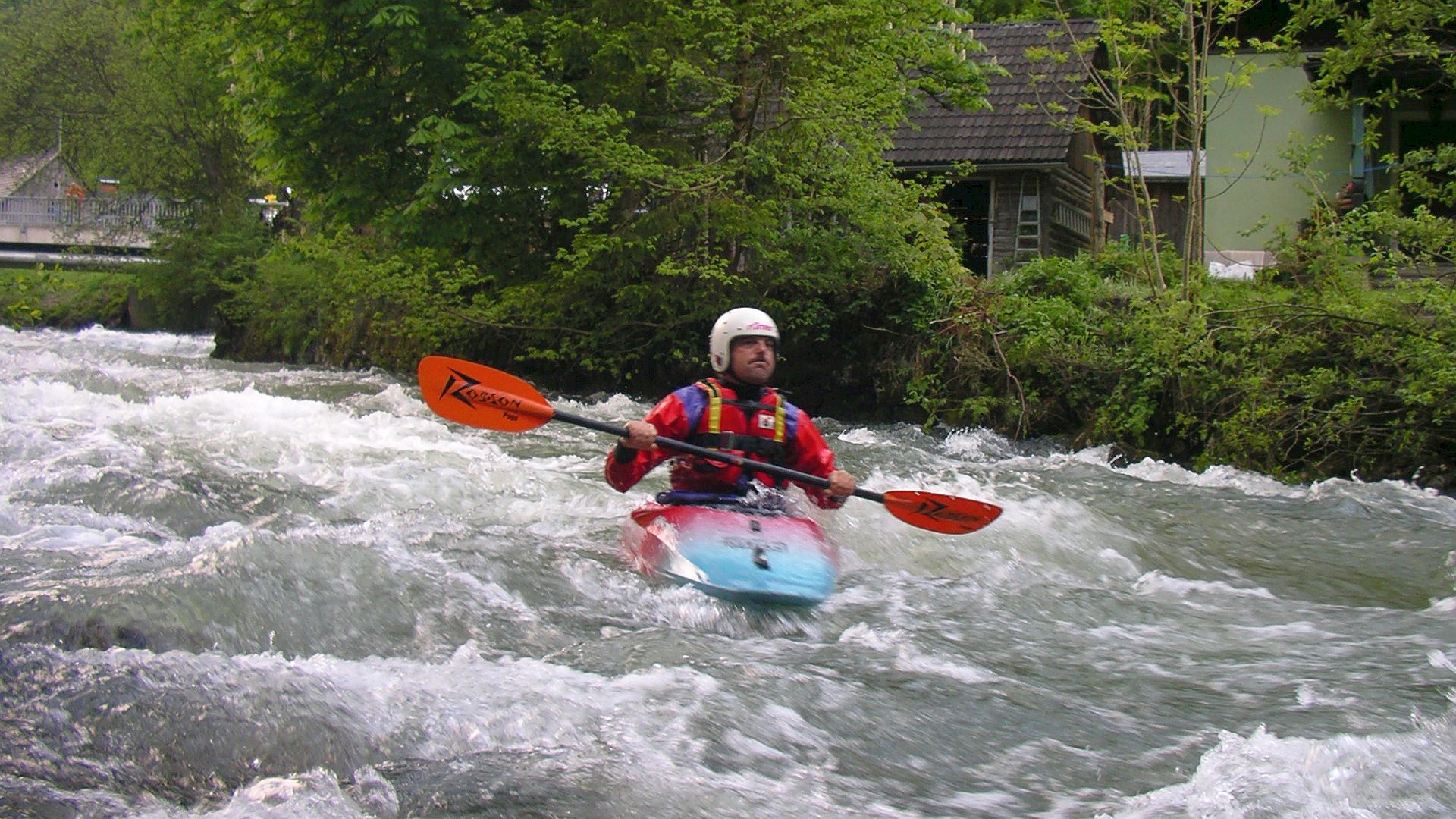 Kajak, Fluss Pießling, Abschnitt Roßleiten - Wehr (Unterlauf) flotte Gefällestrecke 🛶 Gerhard R.