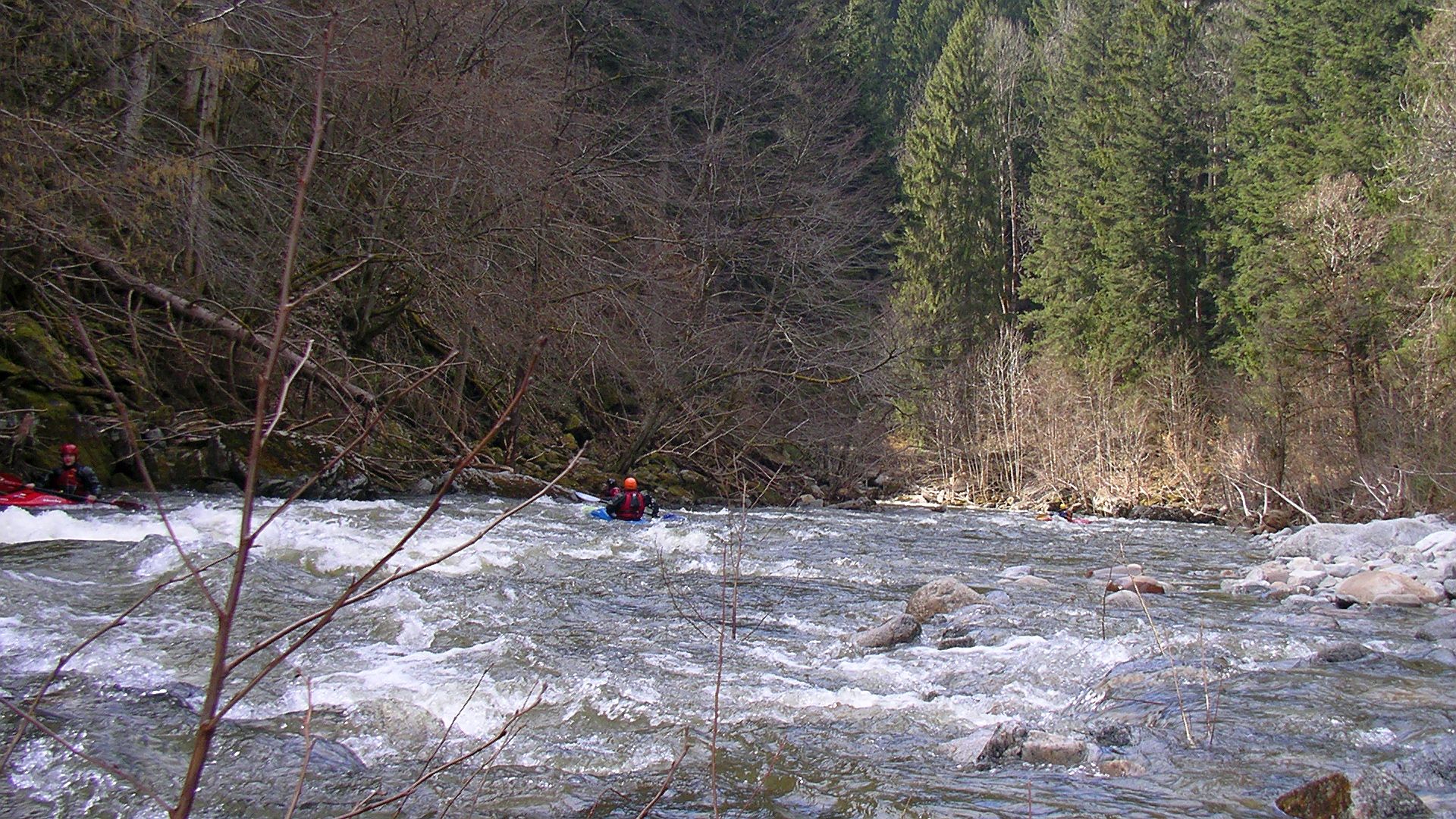 Kajak, Fluss Große Mühl, Abschnitt Neufelden - Donaumündung (Unterlauf) verblockte Schwallstrecken 🛶 Christian B., Alex B.