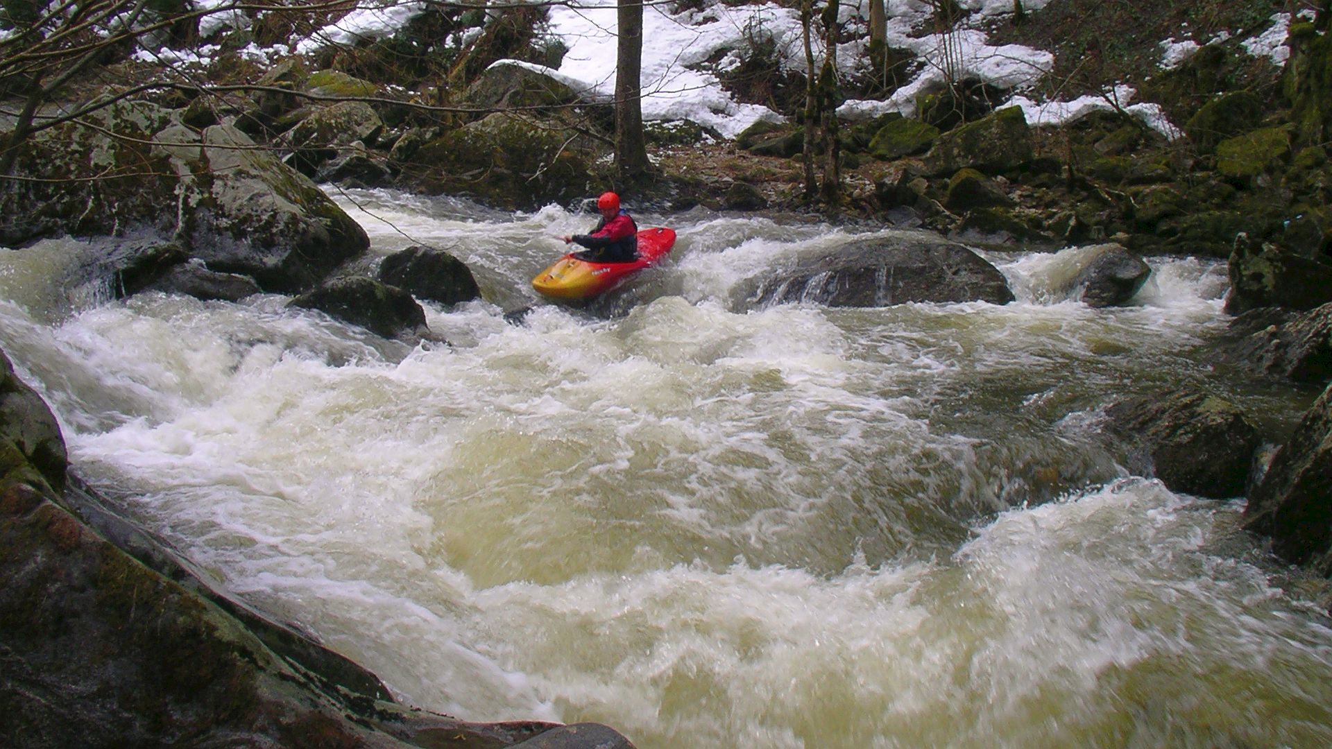Kajak, Fluss Große Rodl, Abschnitt Untergeng - Grammastetten Anfahrt Kompression 🛶 Peter F.