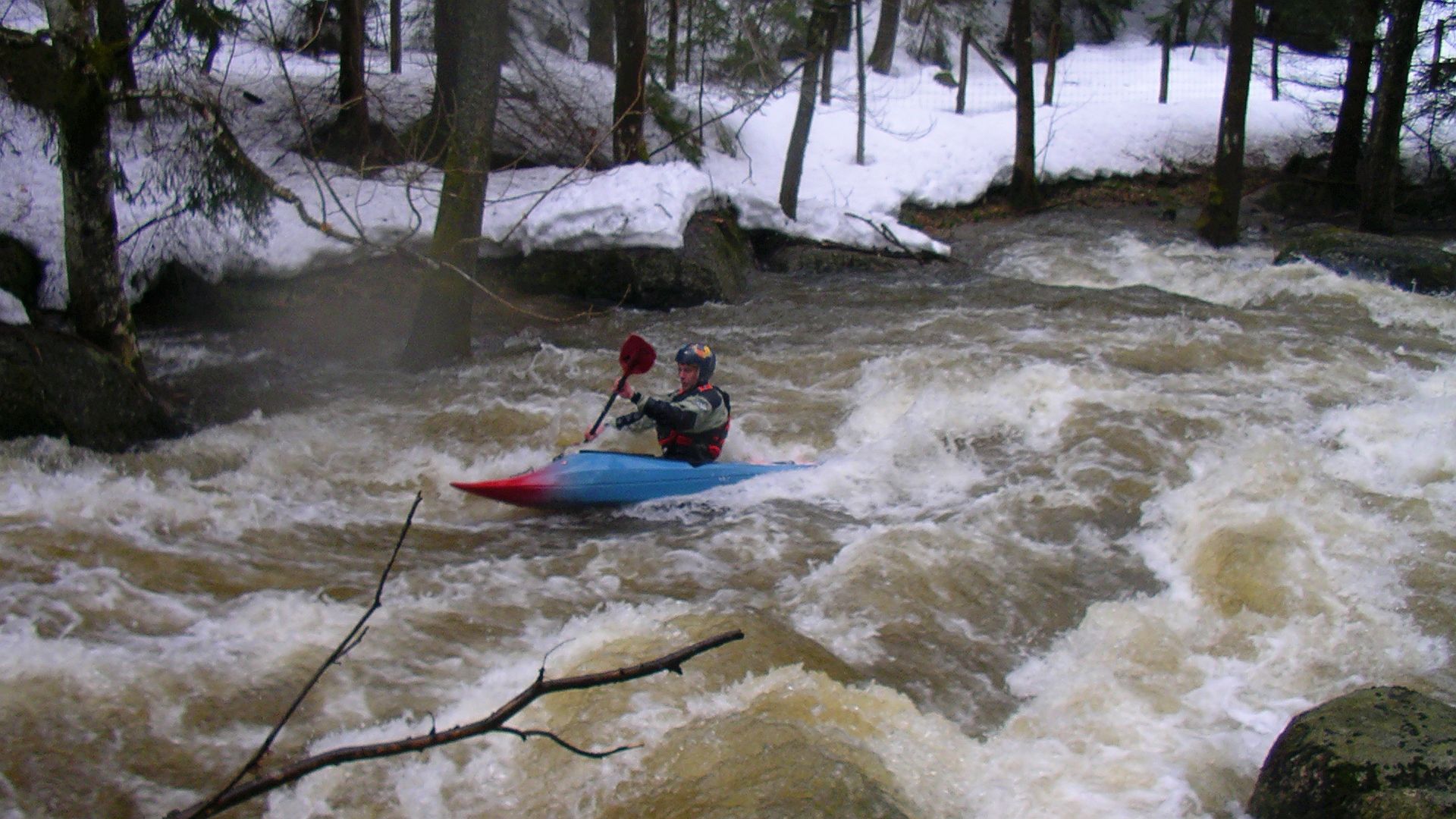Kajak, Fluss Große Naarn, Abschnitt Ruine Ruttenstein - Pierbach erste Gefällestrecken 
