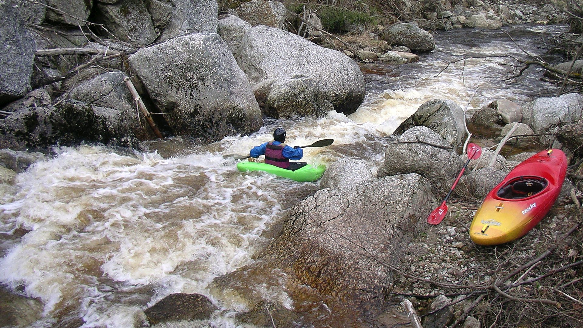 Kajak, Fluss Waldaist, Abschnitt Weitersfelden - Schwaighof große Blöcke 🛶 Werner R.