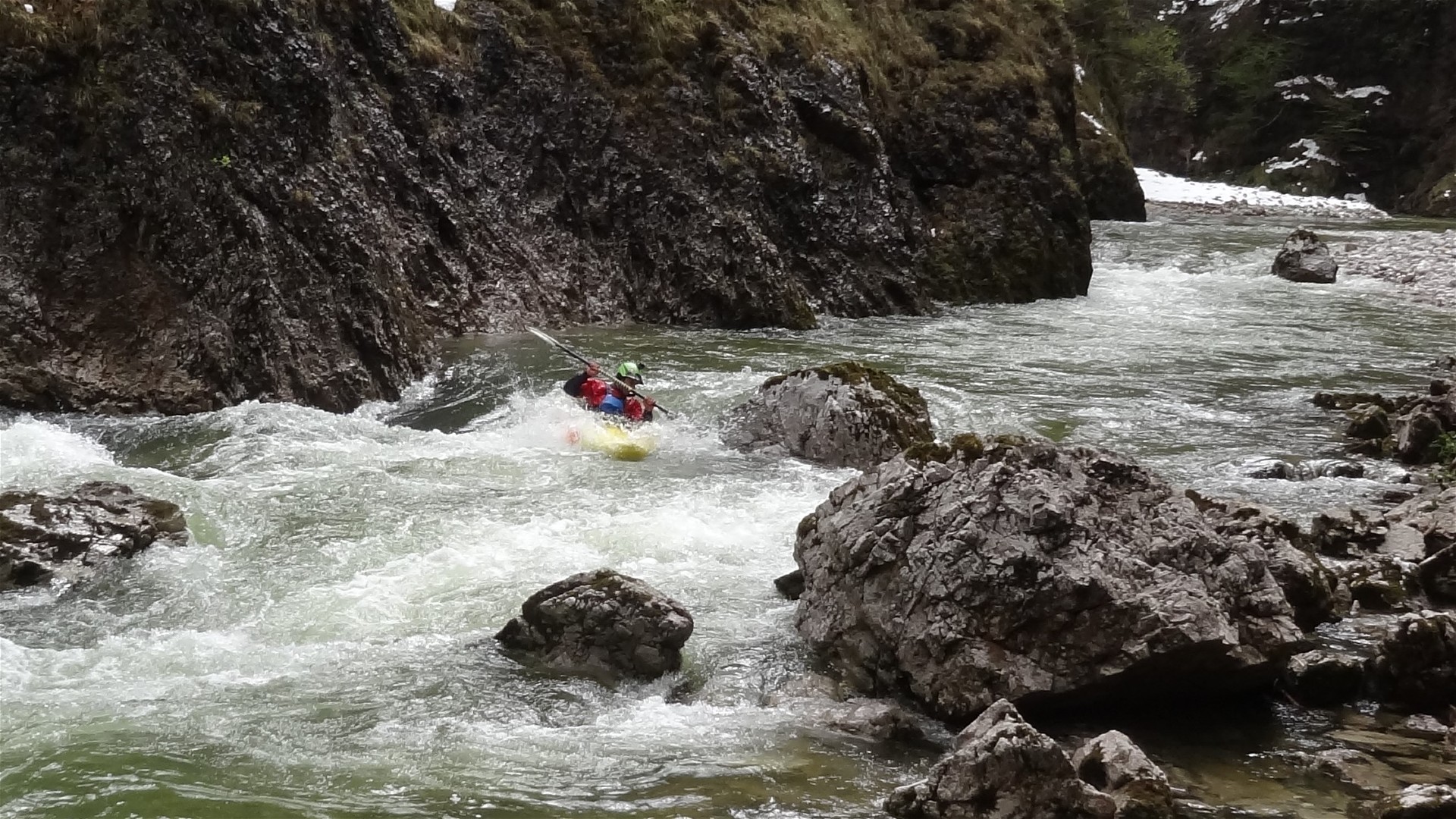 Kajak, Fluss Reichraming, Abschnitt Weißwasser - Reichraming schönes Wildwasser nach der Klause 
