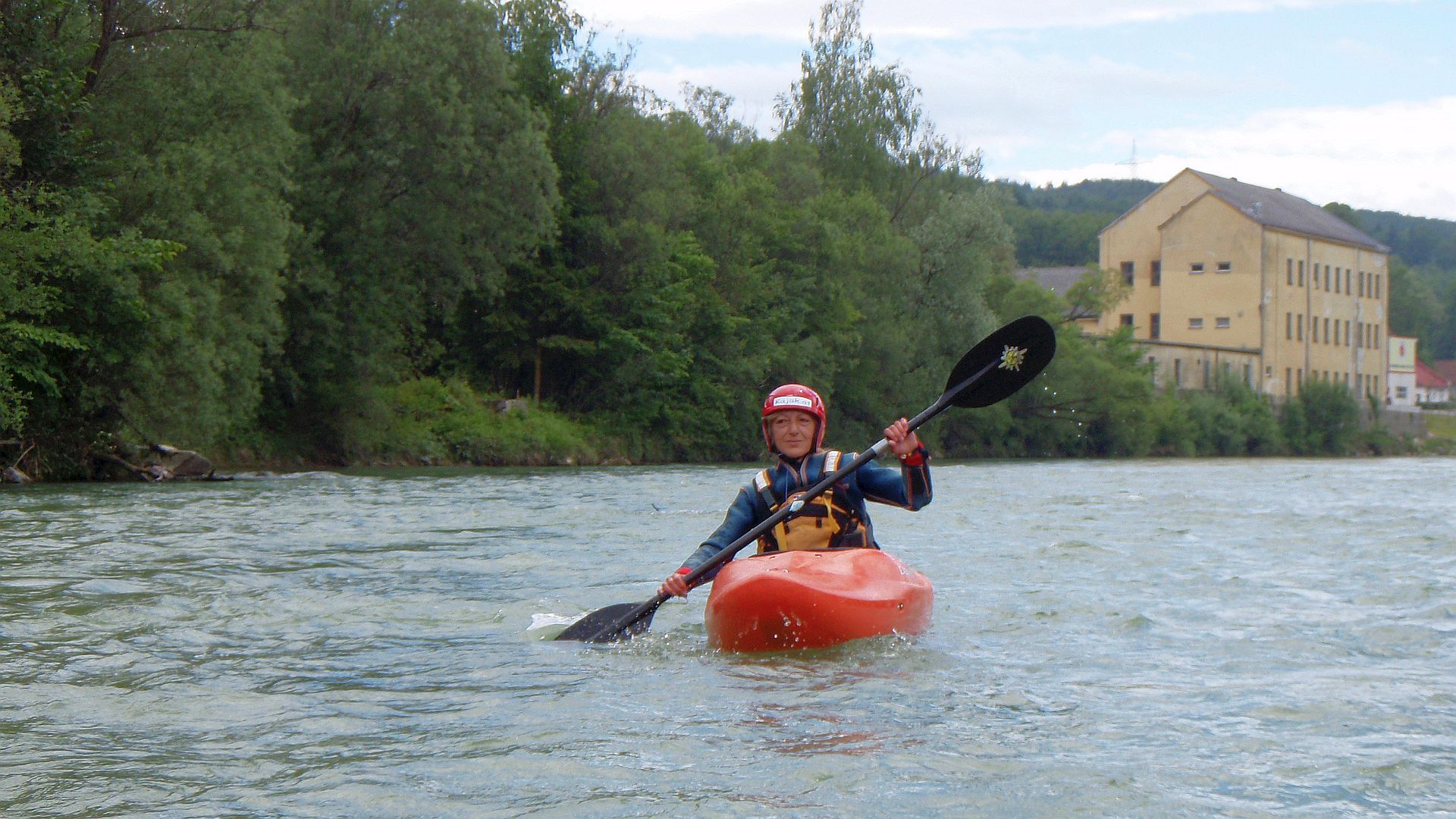 Kajak, Fluss Steyr, Abschnitt Aschach - Steyr einfaches WW 🛶 Rumi Z.