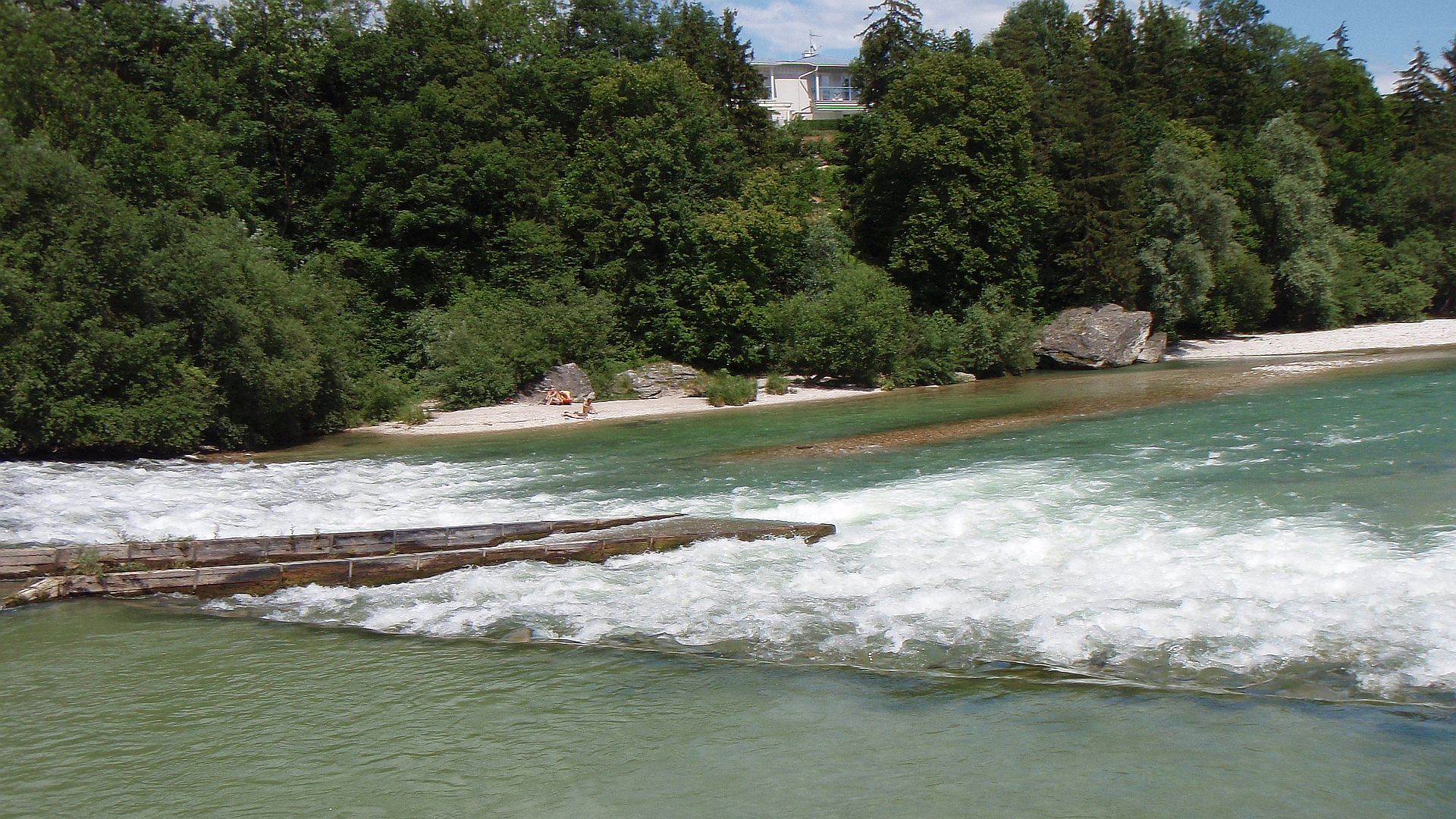 Kajak, Fluss Steyr, Abschnitt Aschach - Steyr Bootsgasse beim Kruglwehr 