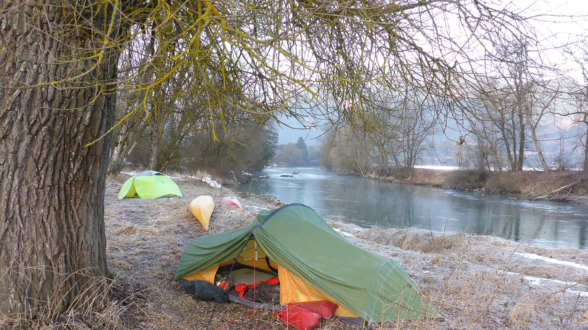 Kajak, Fluss Enns, Abschnitt Schladming - Gesäuseeingang (Wanderstrecke) Wintercamp 