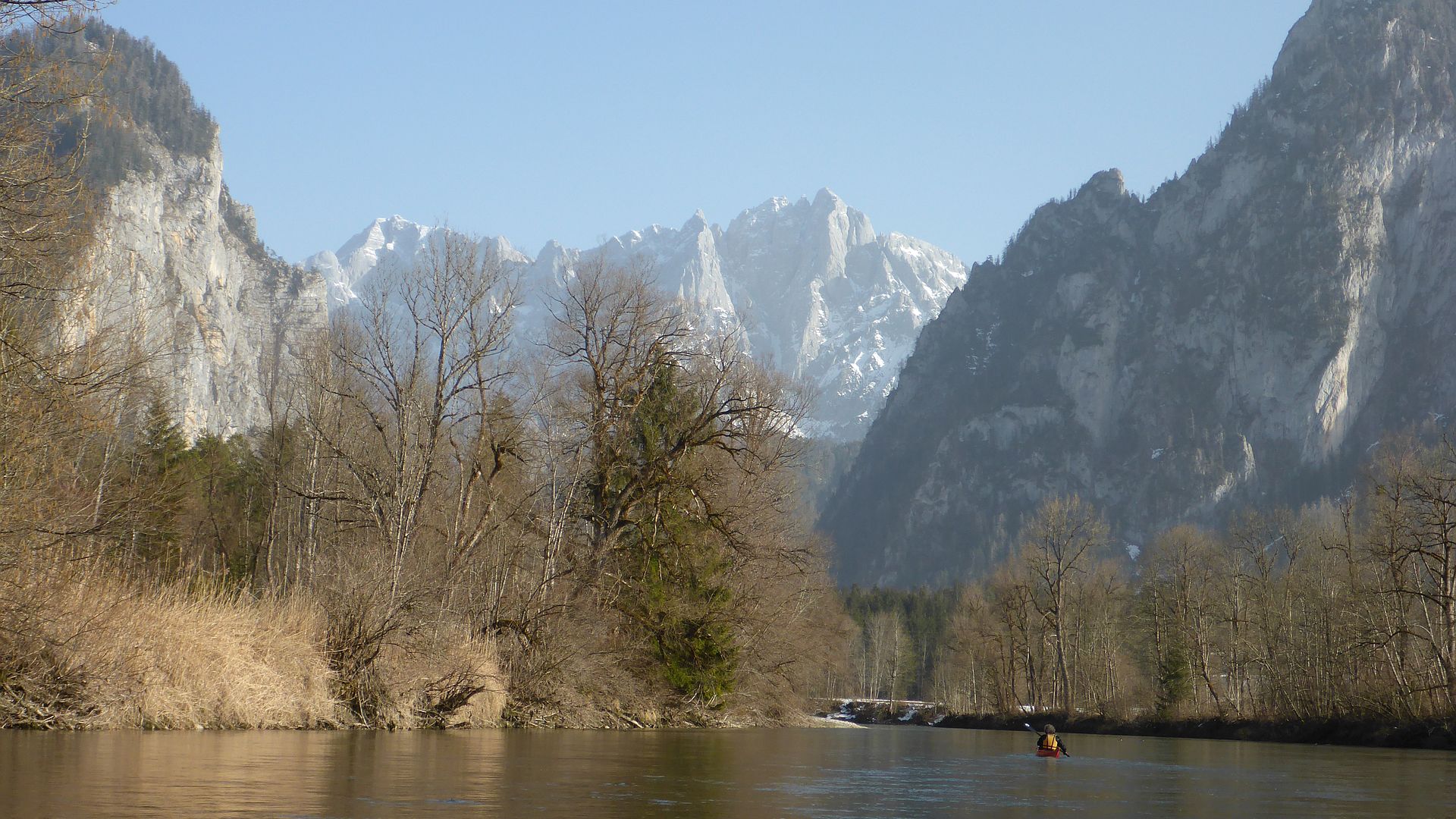 Kajak, Fluss Enns, Abschnitt Schladming - Gesäuseeingang (Wanderstrecke) vor dem Gesäuse 