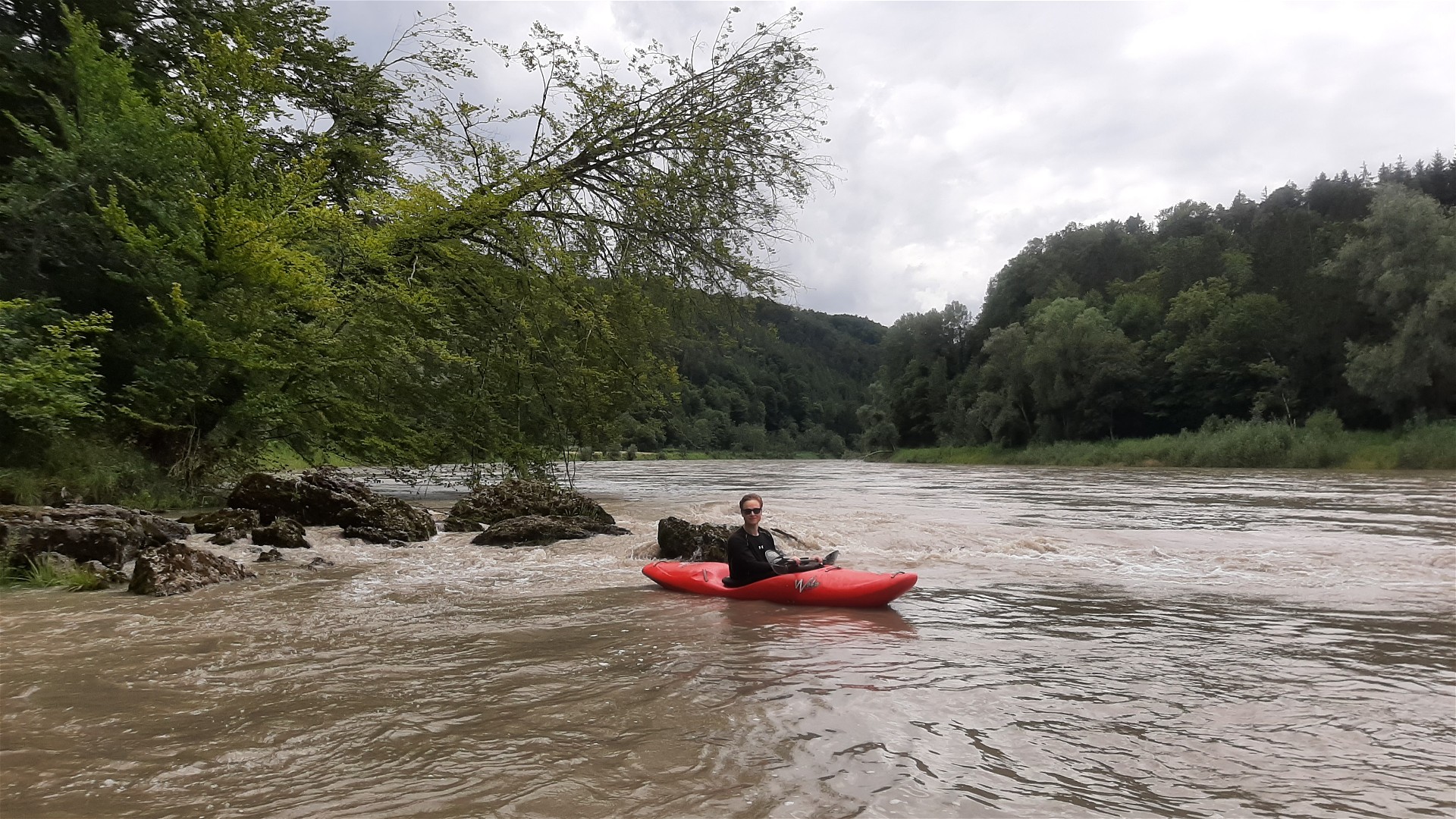 Kajak, Fluss Salzach, Abschnitt Tittmoning - Überackern unterhalb Tittmoning 