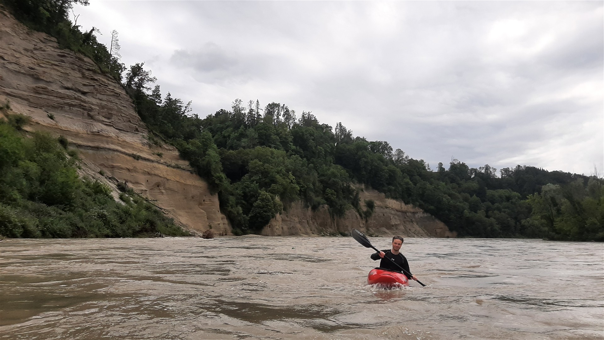 Kajak, Fluss Salzach, Abschnitt Tittmoning - Überackern Durchbruch nach Burghausen 