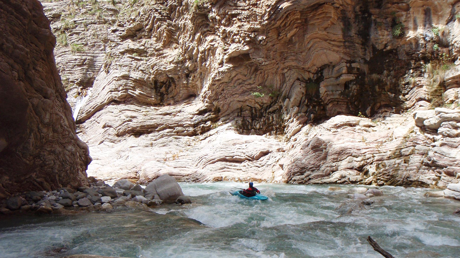Kajak, Fluss Krikellopotamos, Abschnitt Krikello - Dermati Blätterteigklamm 🛶 Werner R.