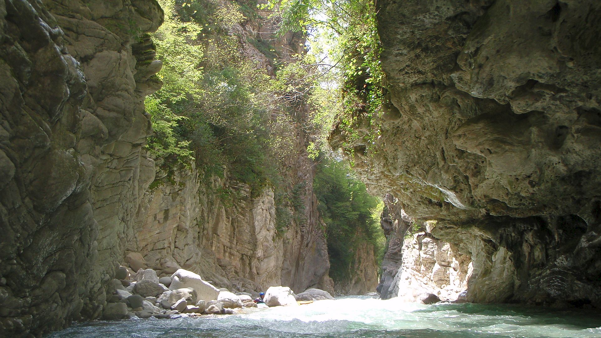 Kajak, Fluss Krikellopotamos, Abschnitt Krikello - Dermati herrliche Klamm 