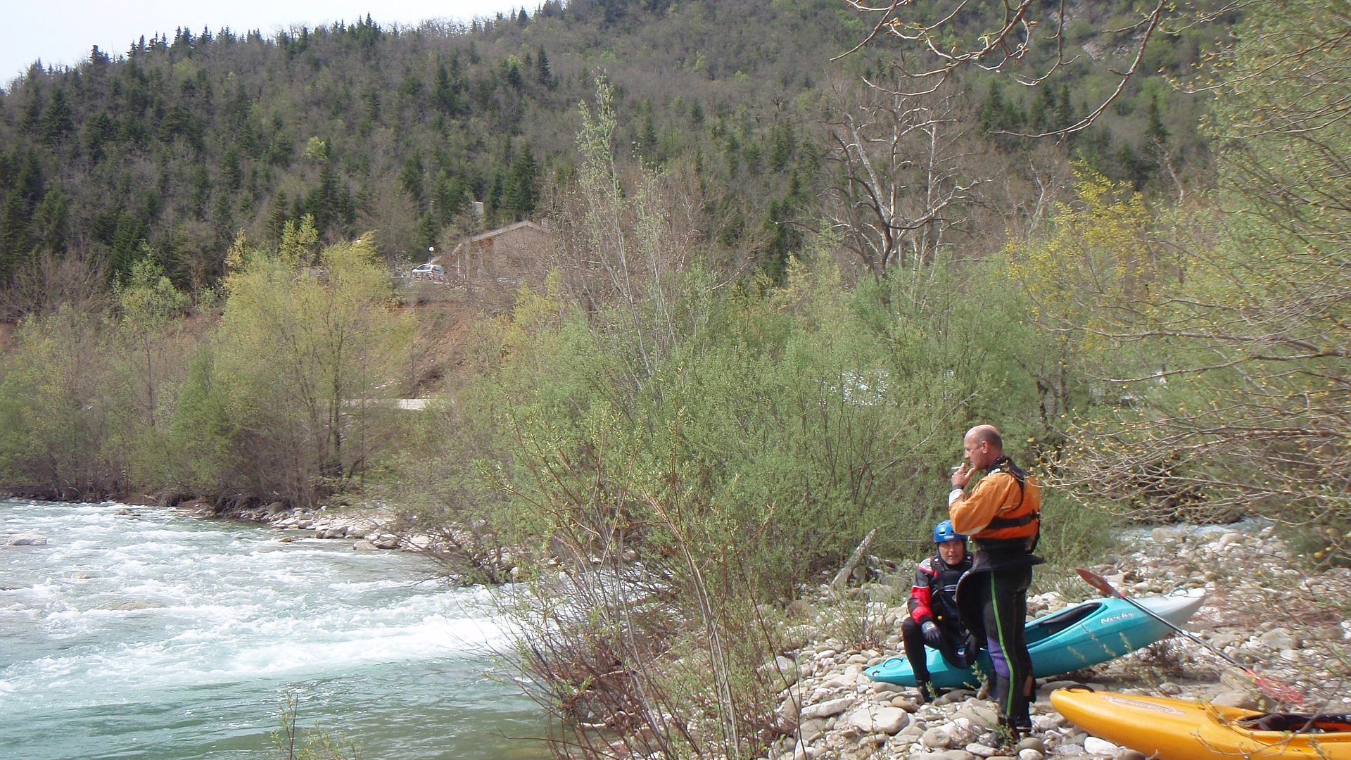 Kajak, Fluss Lakmos, Abschnitt Anthousa - Milia Zusammenfluss mit dem Kraniotiko 🛶 Werner R., Tom R.