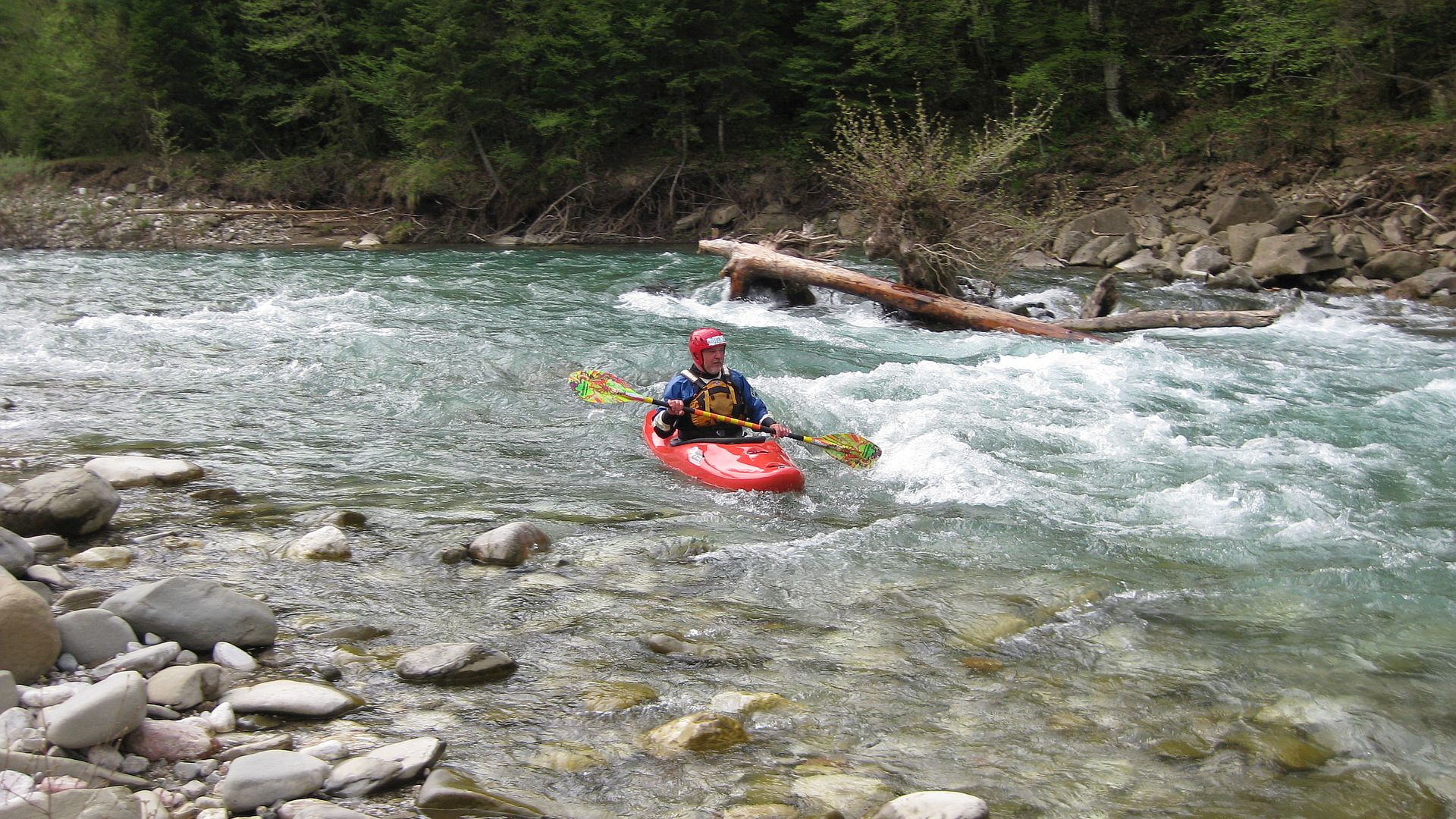 Kajak, Fluss Lakmos, Abschnitt Anthousa - Milia kurz vor dem Ausstieg 🛶 Peter F.