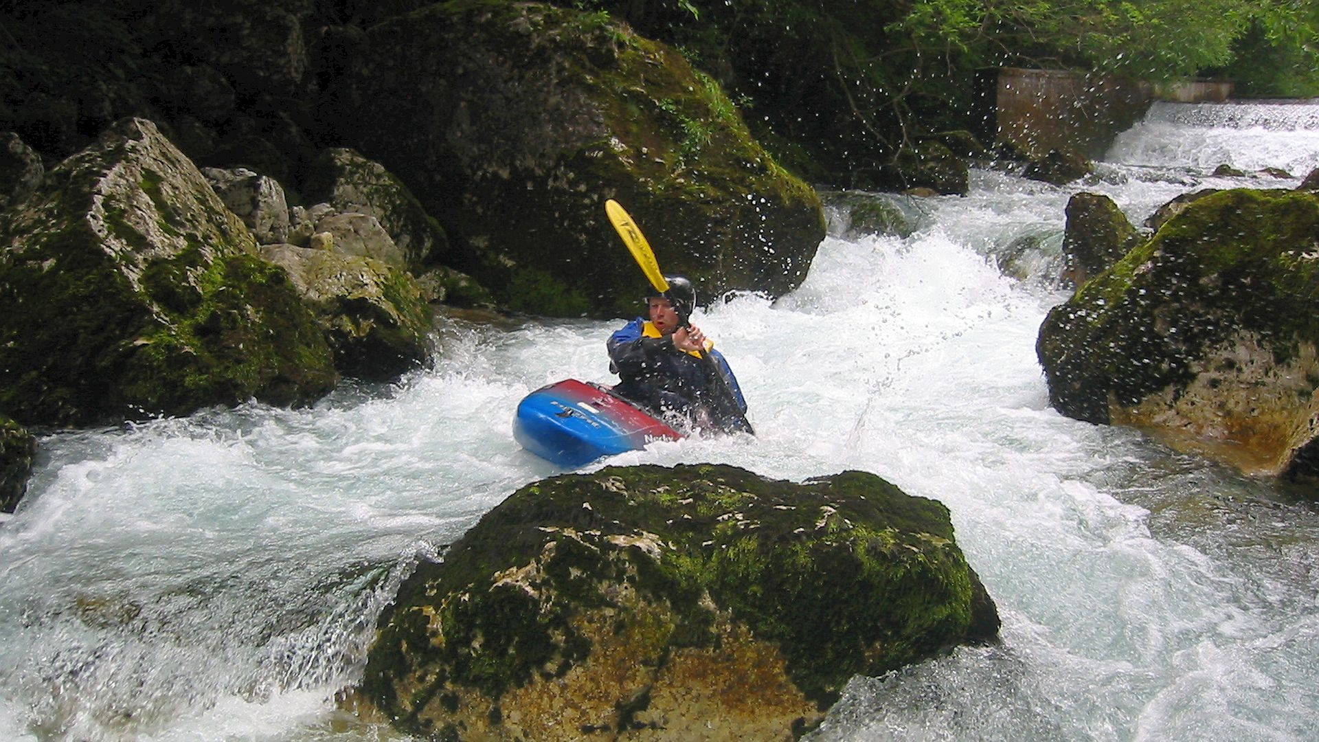 Kajak, Fluss Radovna, Abschnitt Radovna - Vintgar Blockstrecke nach Wehr 1 🛶 Stefan H.