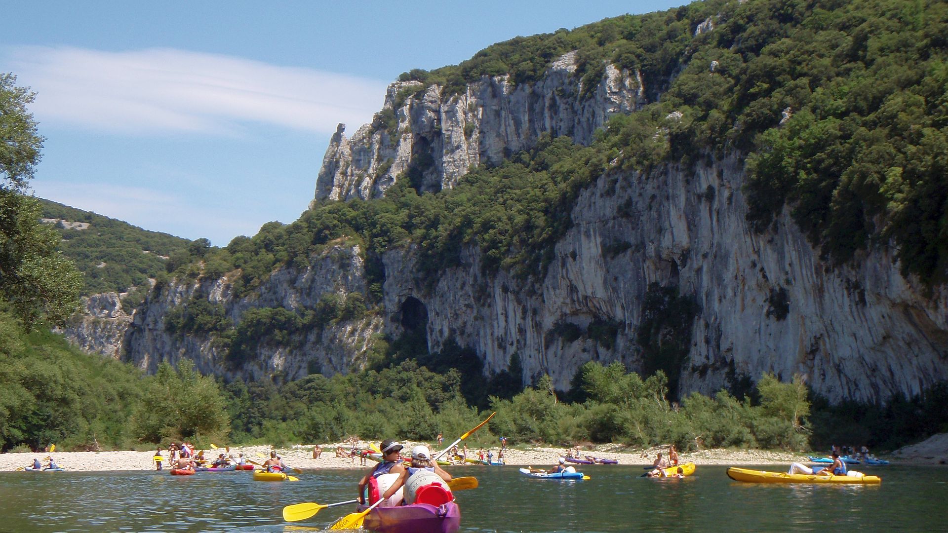 Kajak, Fluss Ardèche, Abschnitt Vallon - Chames (Pont d