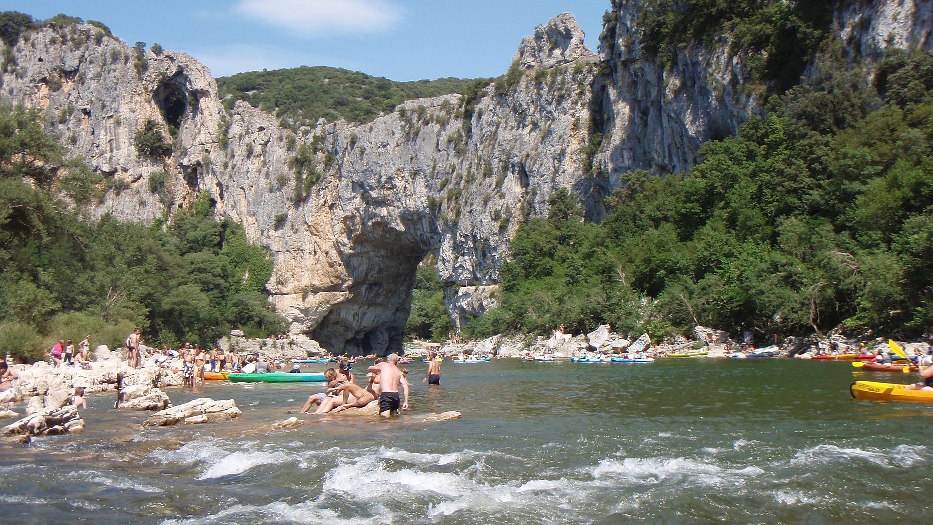 Kajak, Fluss Ardèche, Abschnitt Vallon - Chames (Pont d
