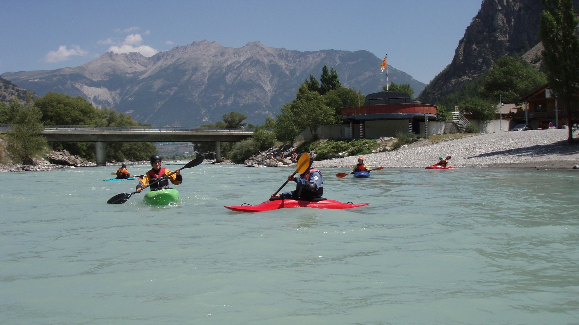 Kajak, Fluss Durance, Abschnitt St. Clément - Embrun Einstieg St. Clément 