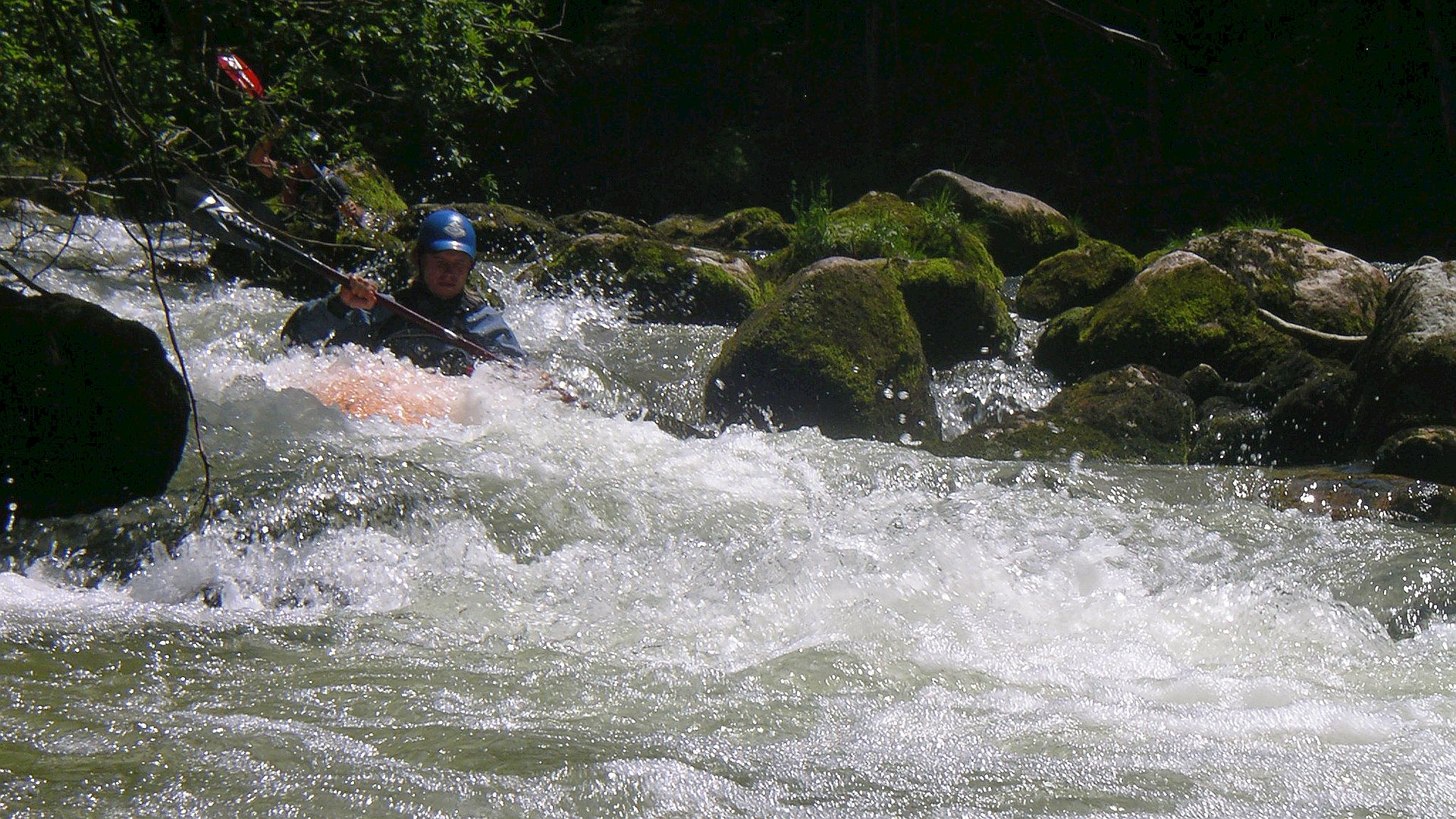 Kajak, Fluss Ödenseetraun, Abschnitt Kainisch - Unterkainisch Blockparcour 🛶 Johannes N.