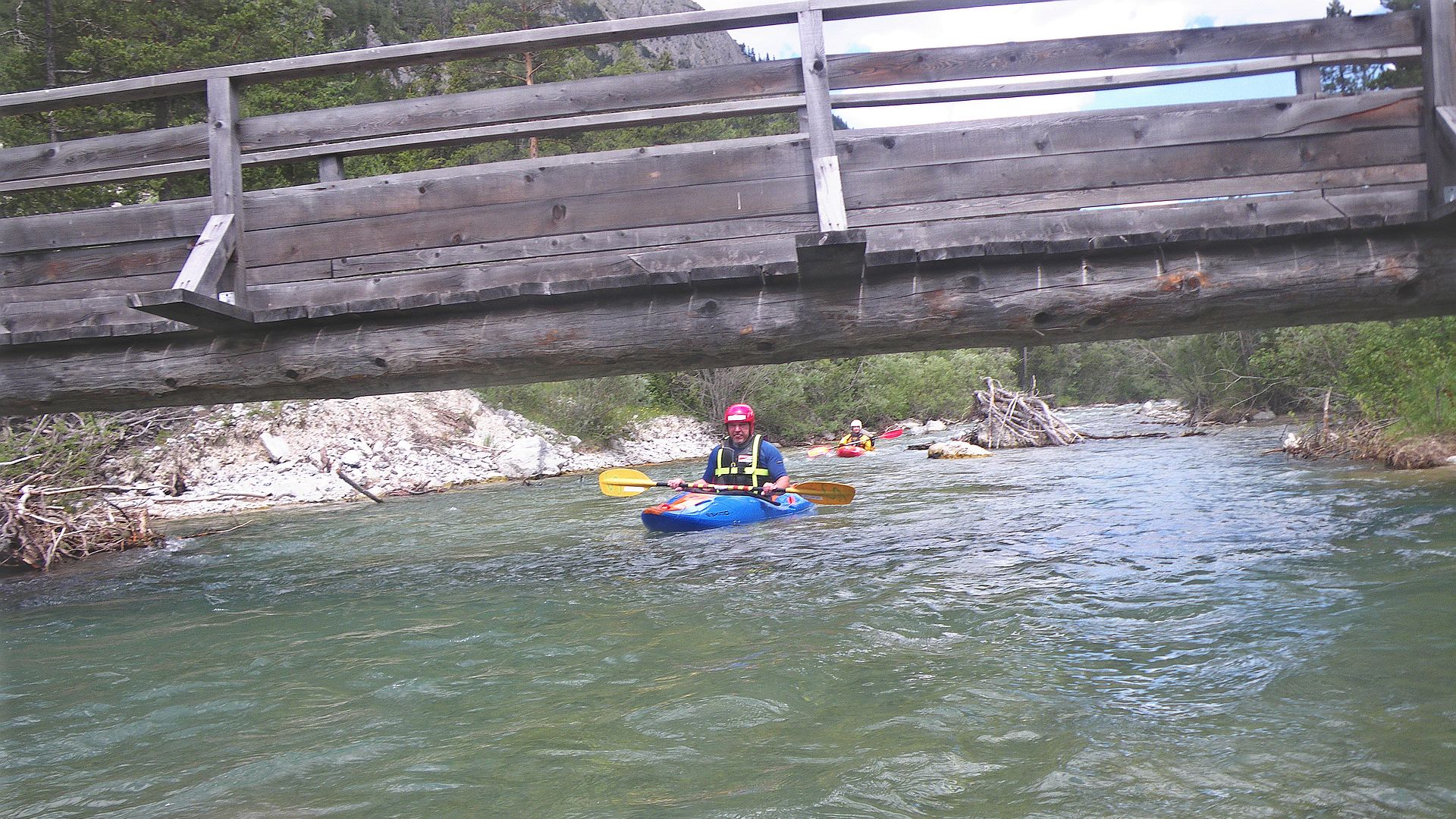 Kajak, Fluss Clarée, Abschnitt Plampinet - La Vachette unschwierige Fahrt 🛶 Peter F., Franz H.