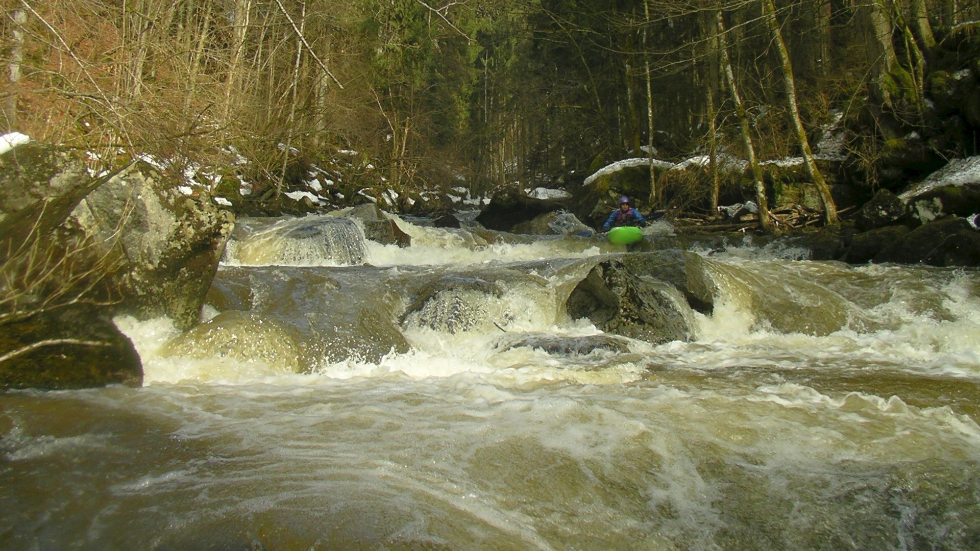 Kajak, Fluss Wolfsteiner Ohe, Abschnitt Freyung (Saußbach) - Ringelai viel Stufen 🛶 Werner R.