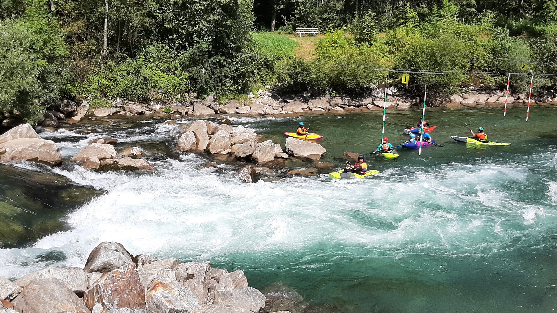 Kajak, Fluss Möll, Abschnitt Slalomstrecke Slalomstrecke 