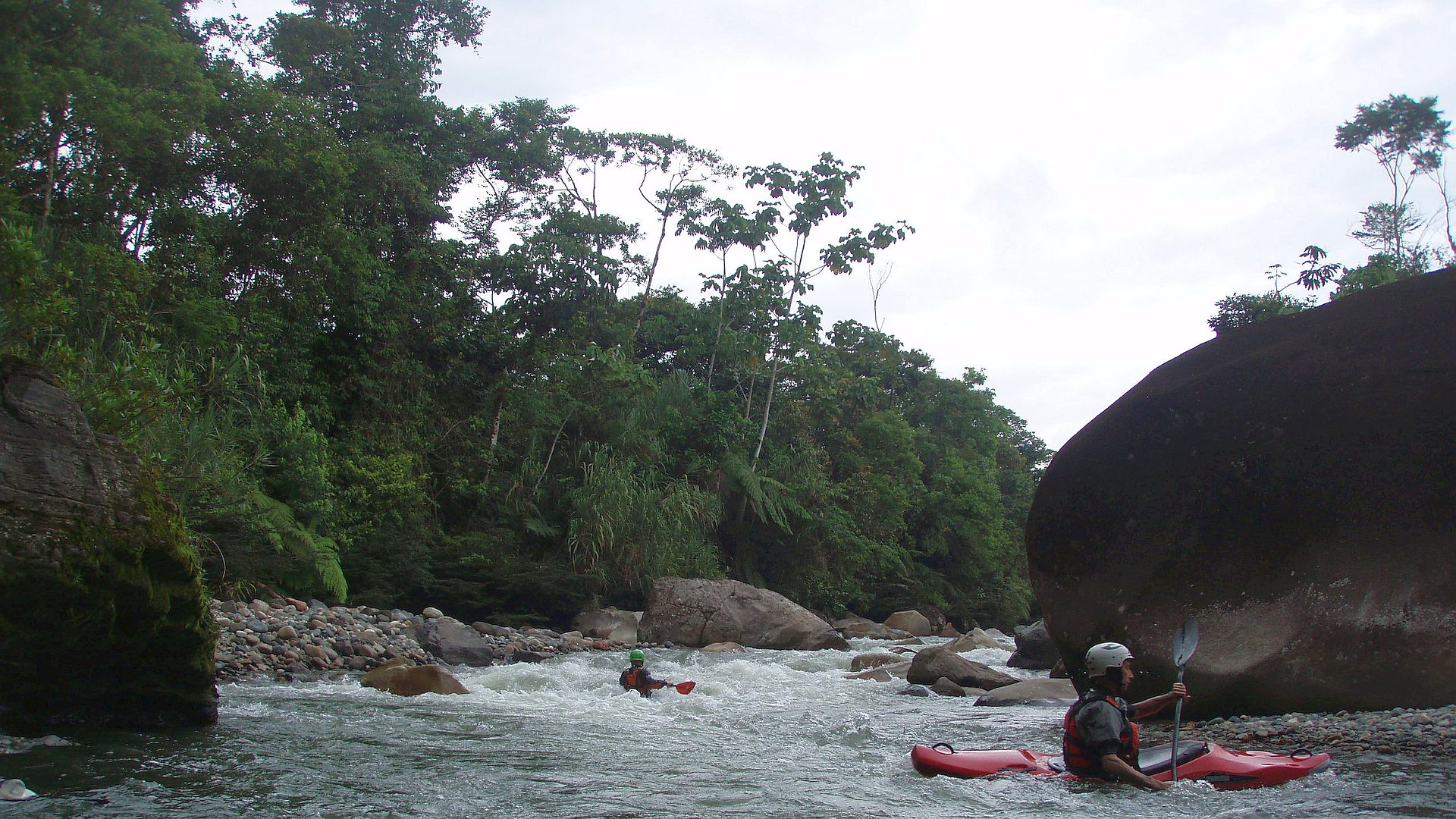 Kajak, Fluss Misahualli, Abschnitt Cotundo - Archidona (Oberlauf) einfacheres Zwischenstück 🛶 Patrick M., Horst K.