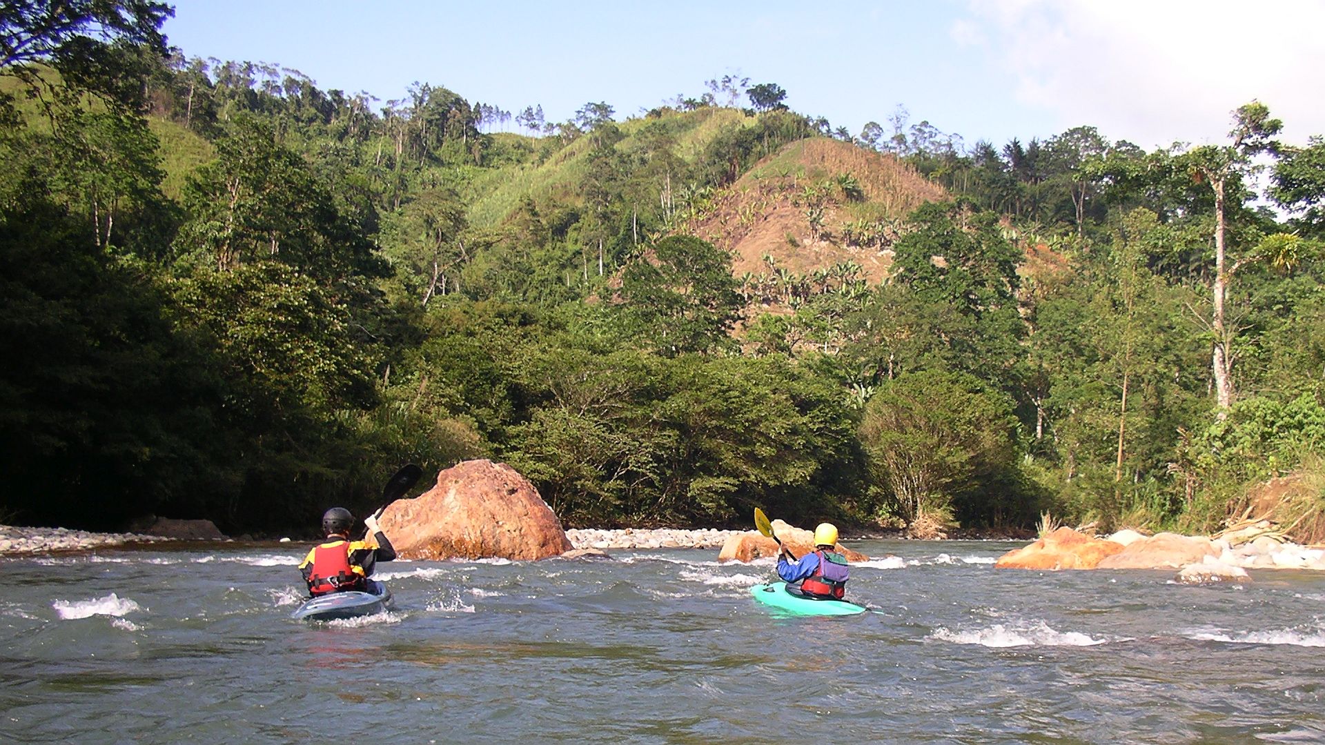 Kajak, Fluss Pejibaye, Abschnitt Taus - Oriente einfachere Zwischenstrecke 🛶 Bernd A., Elizabeth I.
