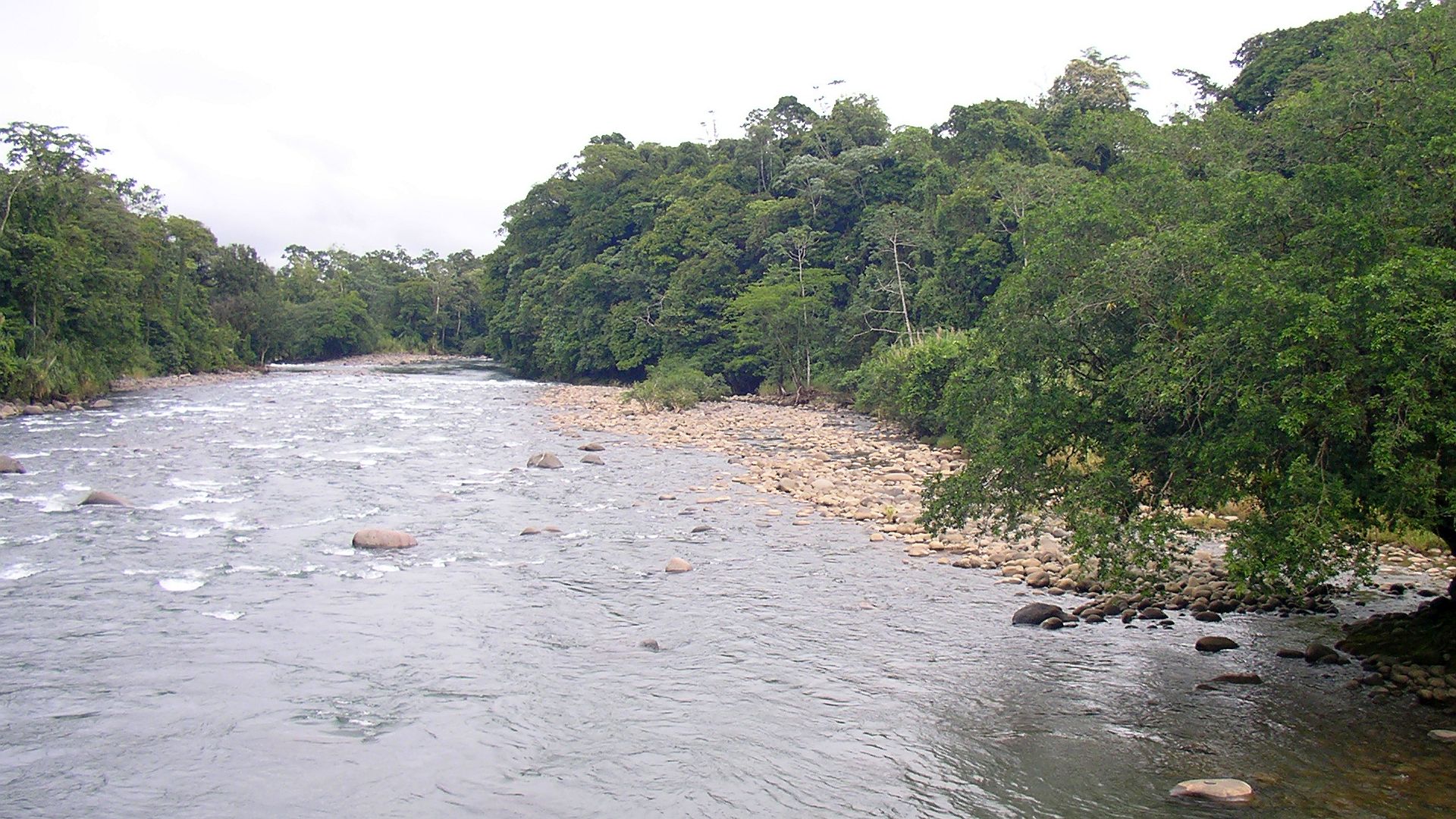 Kajak, Fluss Sarapiqui, Abschnitt La Virgen - Chilamate (Mittlerer Sarapiqui) beim Einstieg 