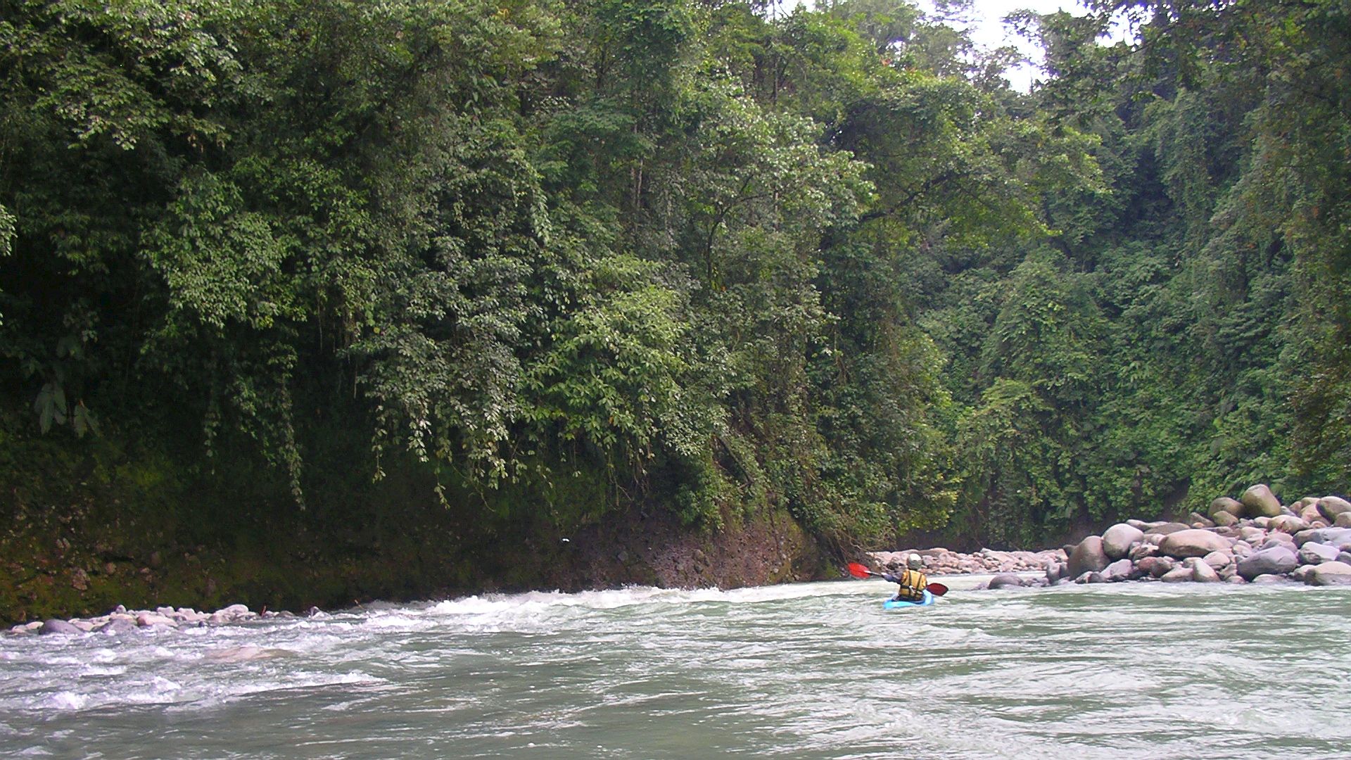 Kajak, Fluss Toro, Abschnitt Venecia - Pital (Mittlerer Toro) die erste Kurve 🛶 Heike W.