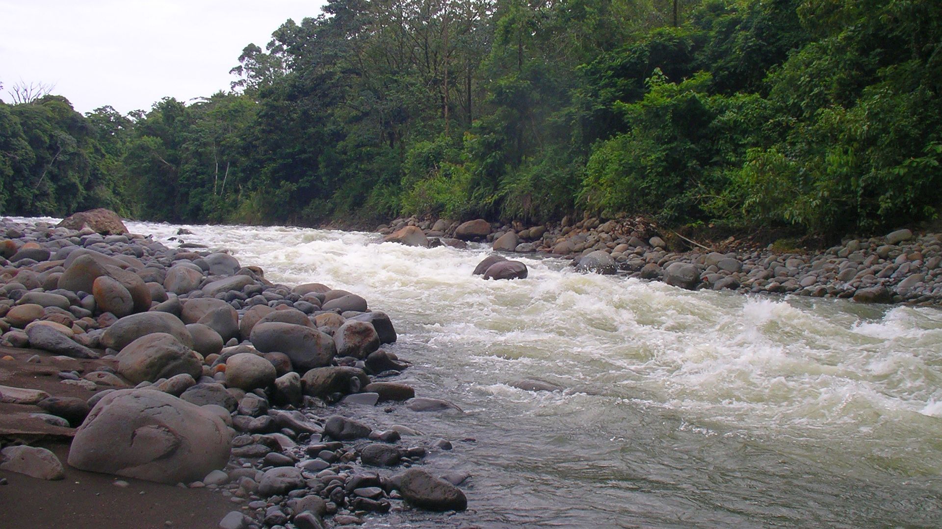 Kajak, Fluss Toro, Abschnitt Venecia - Pital (Mittlerer Toro) im letzten Drittel abnehmende Schwierigkeiten 