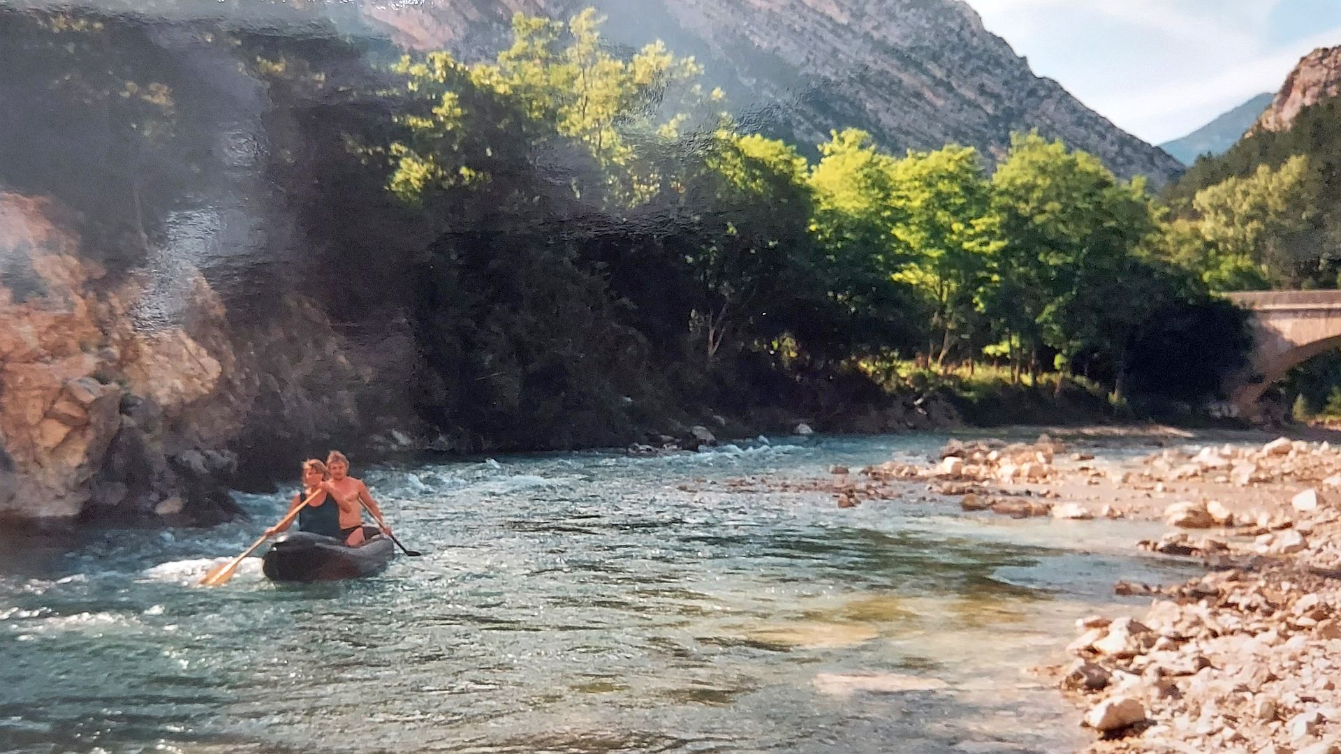 Kajak, Fluss Verdon, Abschnitt Beauvezer - Vauclause wenig Wasser 🛶 Peter F., Ulli F.