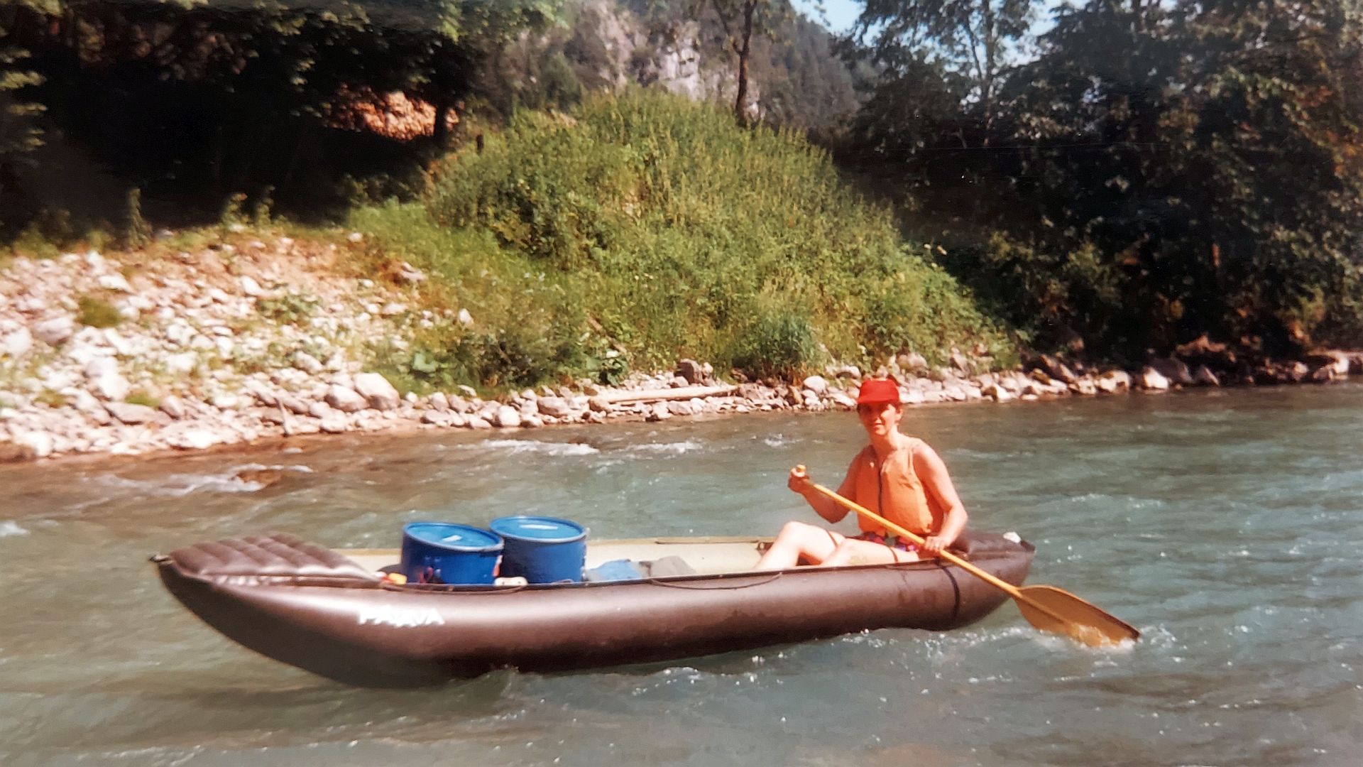 Kajak, Fluss Saalach, Abschnitt Saalfelden - Weißbach nach Saalfelden 🛶 Christine