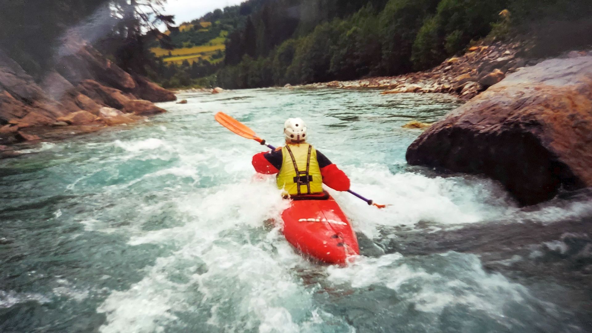 Kajak, Fluss Inn, Abschnitt Pradella - Grenze (Martina Strecke) flotte Passagen 🛶 Ulli F.