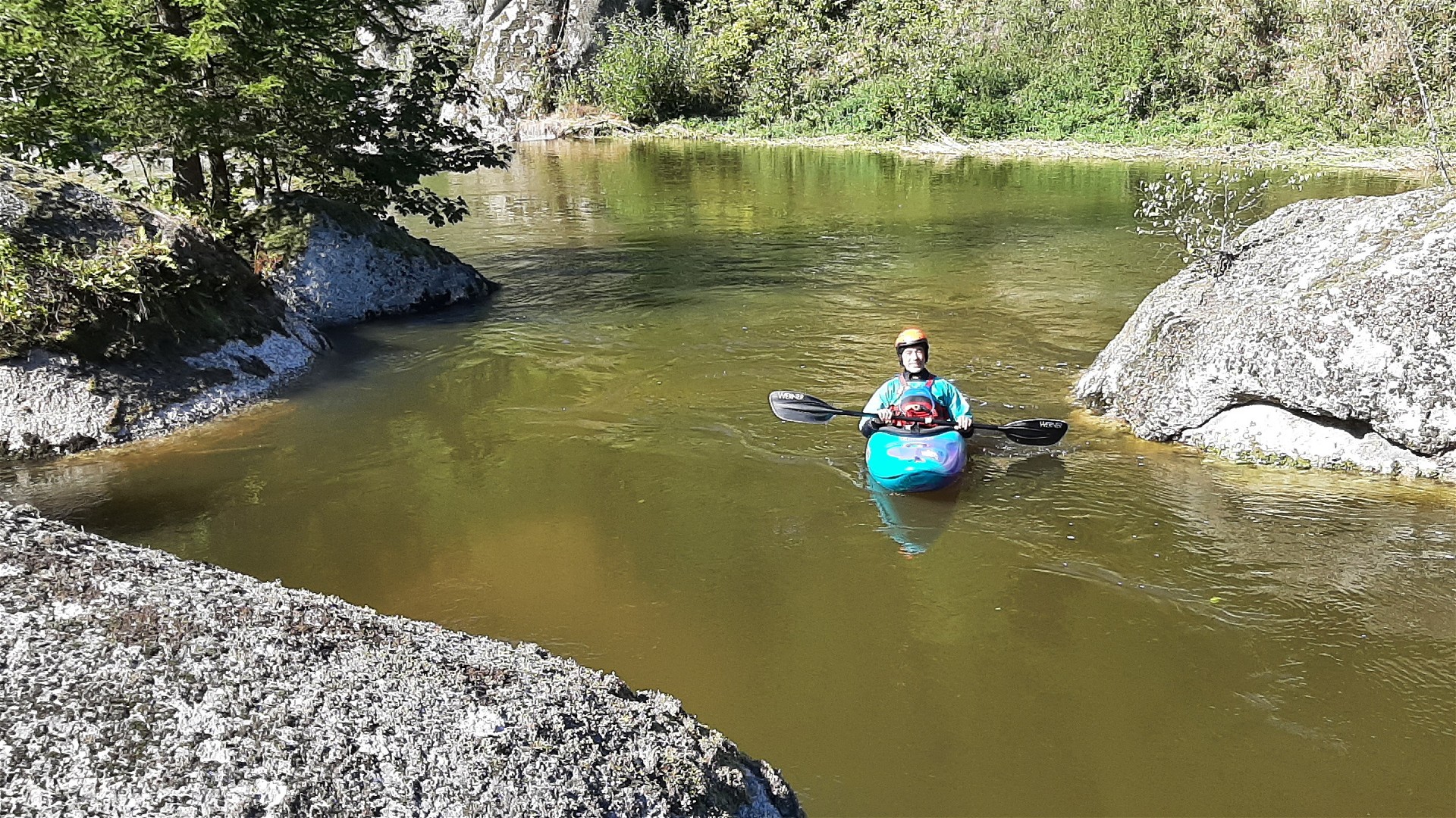 Kajak, Fluss Große Naarn, Abschnitt Ruine Ruttenstein - Pierbach vor dem Kraftwerkskatarakt 