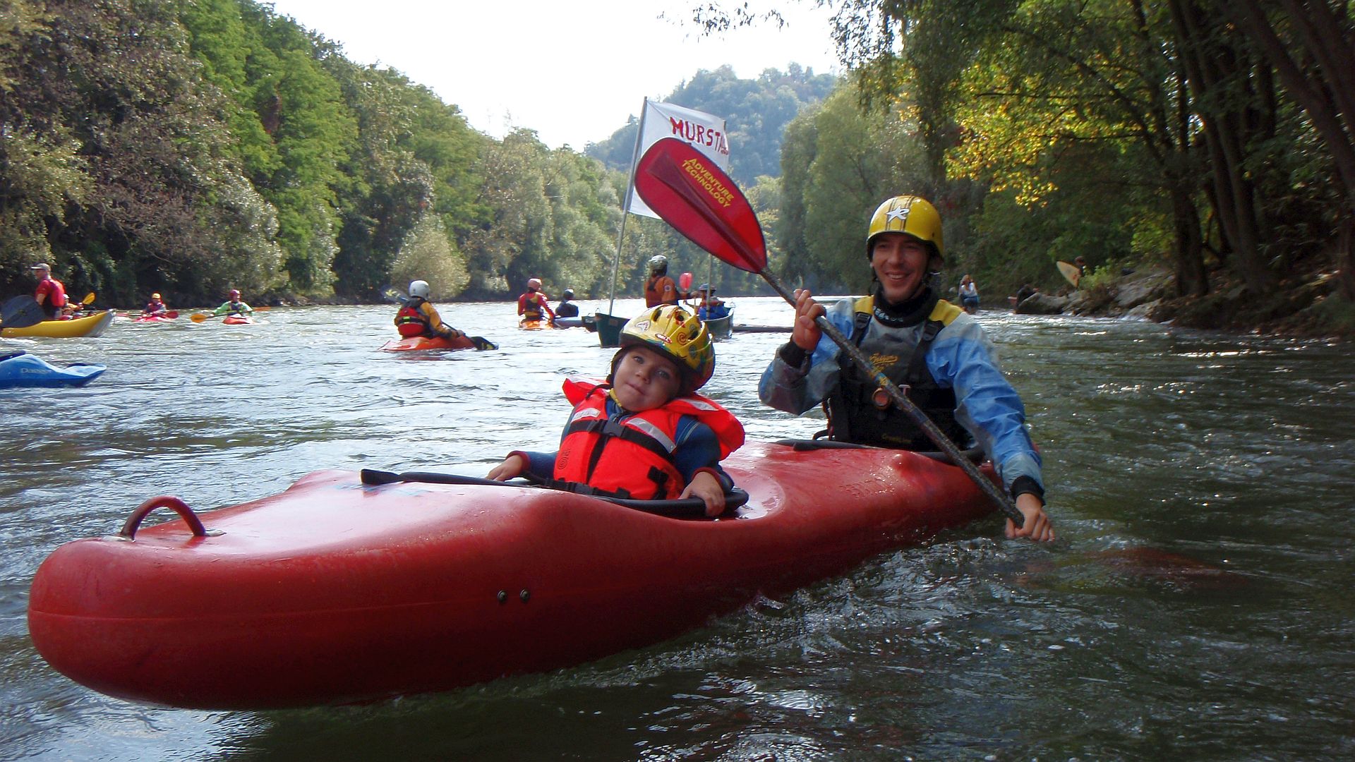 © Peter F. 26.9.09 Kajak, Fluss Mur, Abschnitt Weinzödl - KC Graz Flüsse voller Leben Fahrt Graz