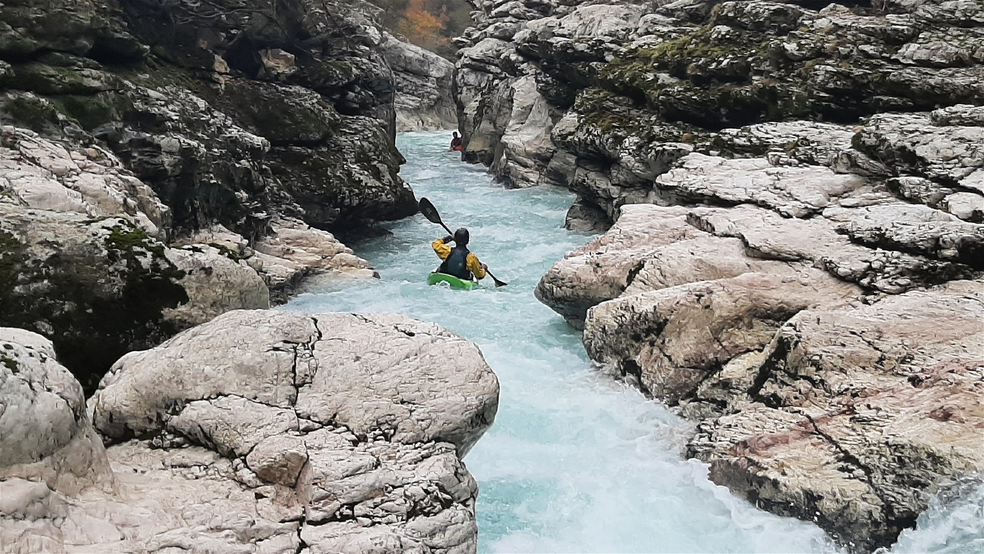 Kajak, Fluss Soča, Abschnitt 2. Klamm - Koritnica (Obere Soča) 3. Klamm 