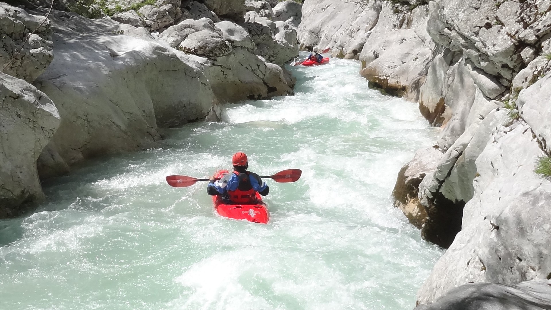 Kajak, Fluss Koritnica, Abschnitt Festung - Soča 1. Klamm 