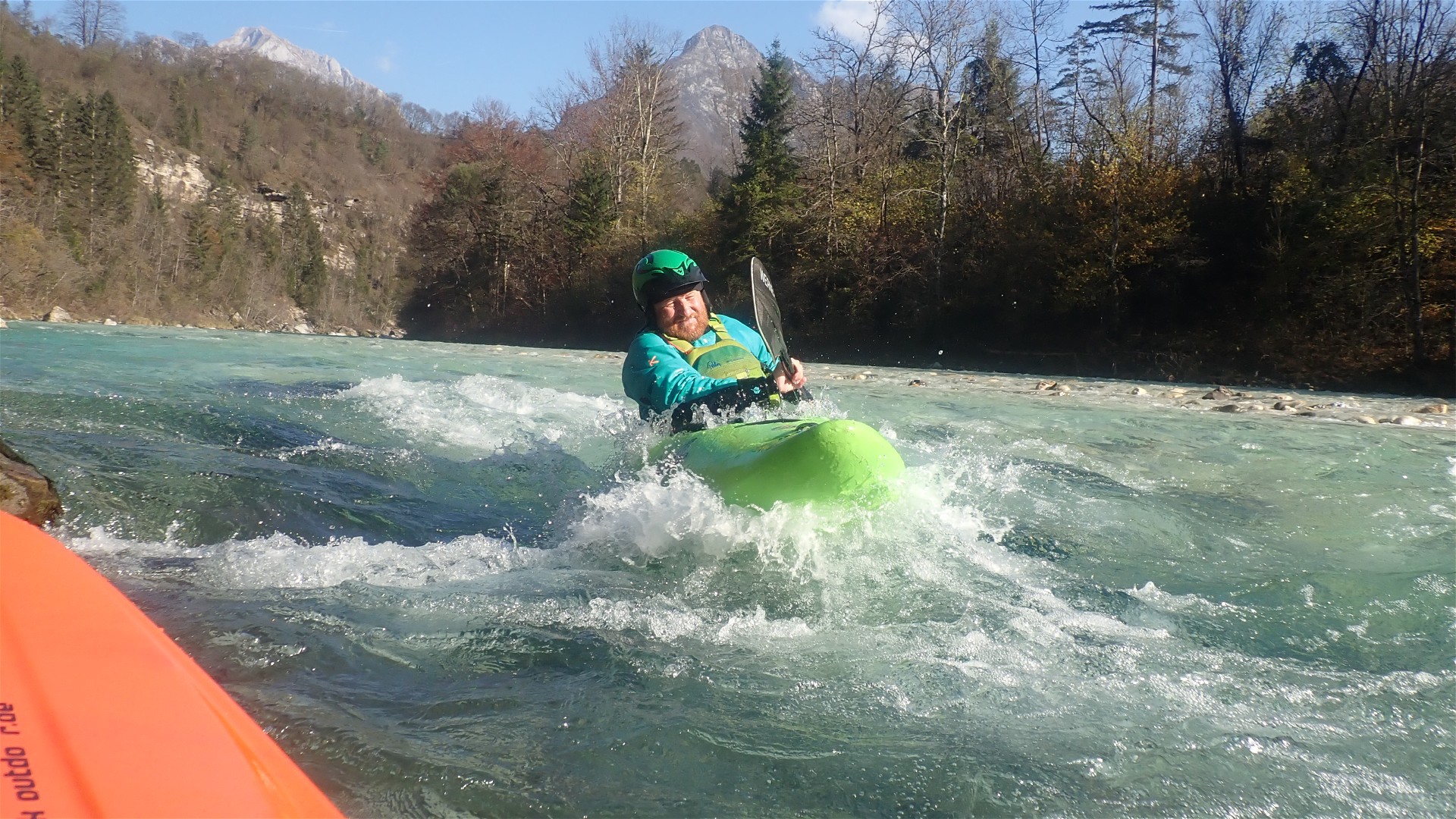 Kajak, Fluss Soča, Abschnitt Koritnica Mündung - Čezsoča nach der Koritnica Mündung 