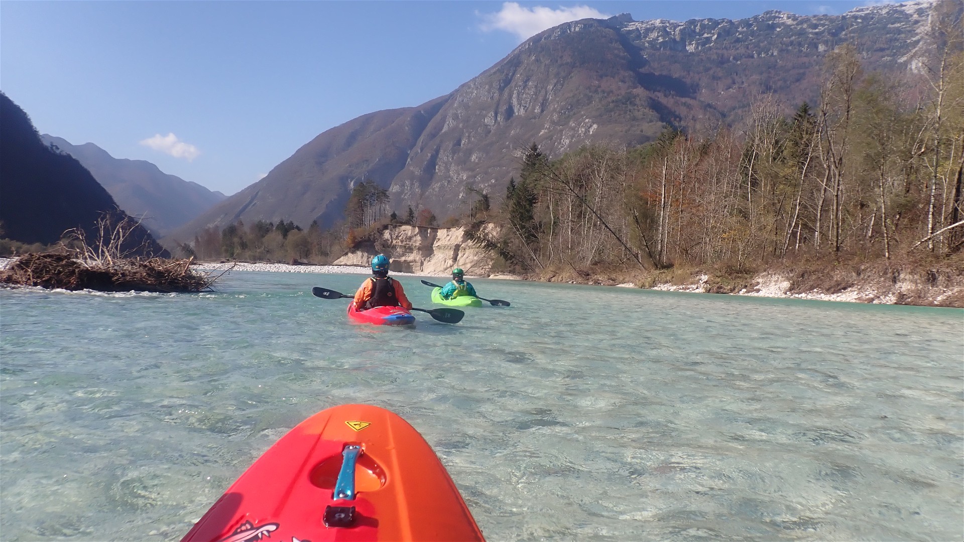 Kajak, Fluss Soča, Abschnitt Čezsoča - Žaga Cesoca - Zaga 
