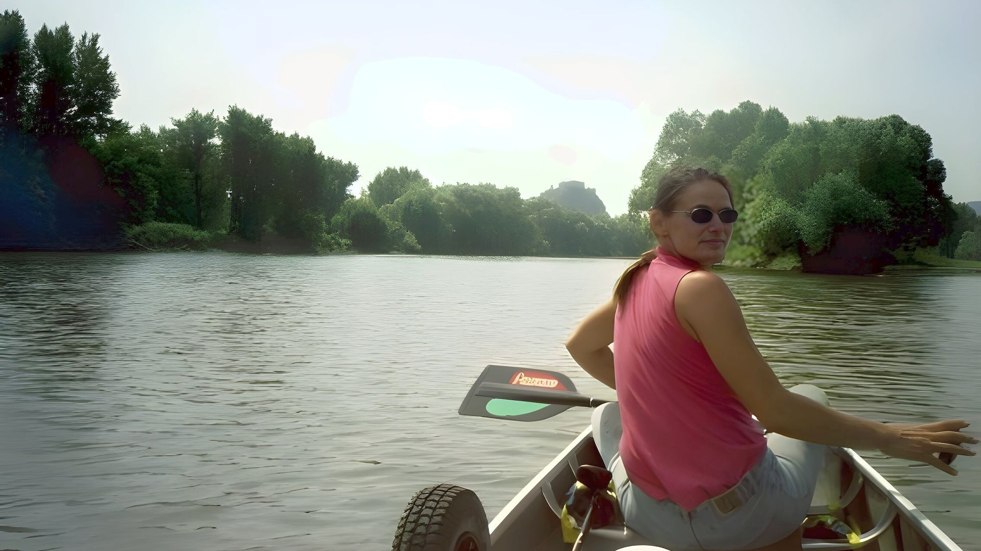 Kajak, Fluss March, Abschnitt Bernhardsthal - Devín mit KI vergrößertes Foto! 