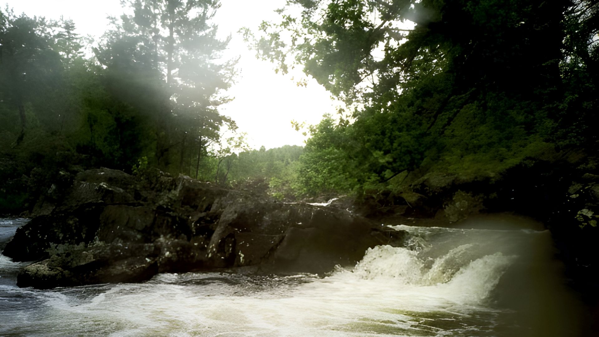 Kajak, Fluss Garry, Abschnitt Loch Garry - Loch Oich mit KI vergrößertes Foto! 