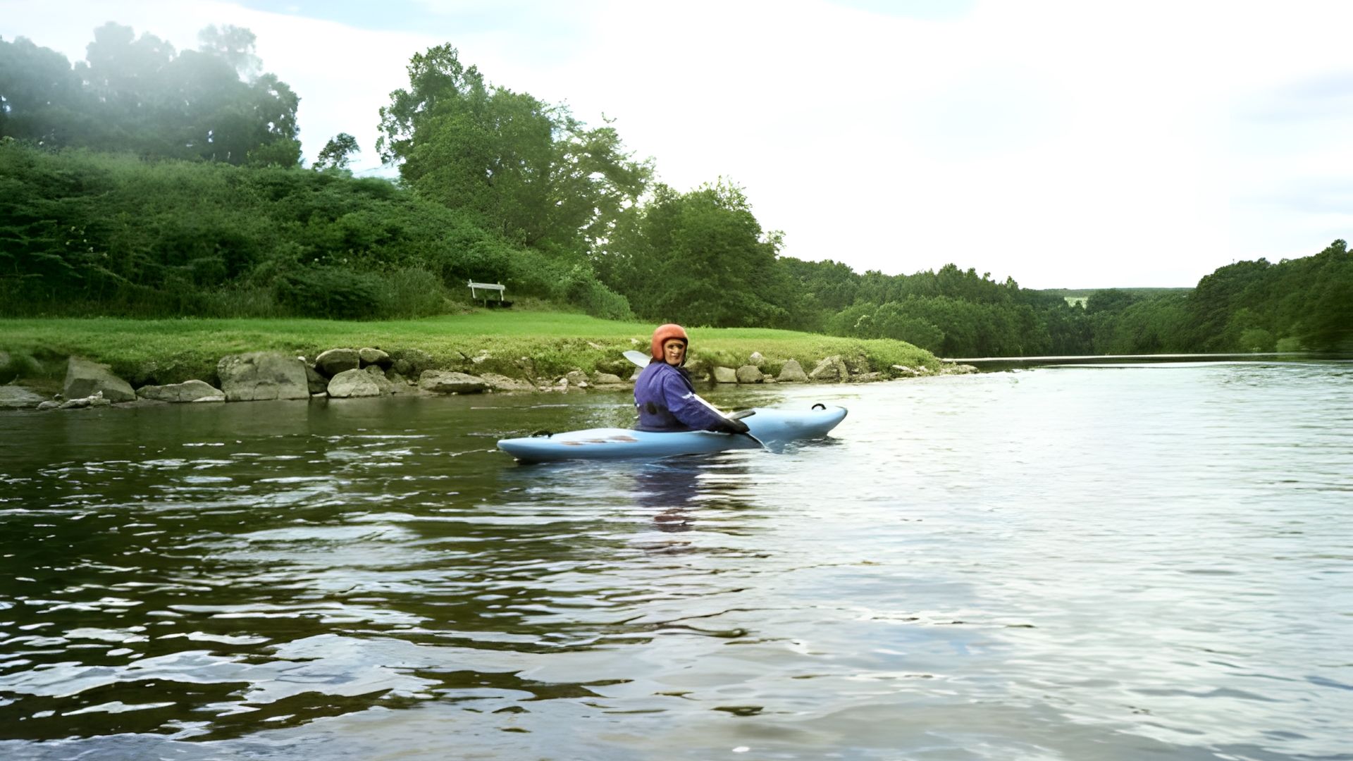 Kajak, Fluss Spey, Abschnitt Loch Insh - Boat of Garten mit KI vergrößertes Foto! 