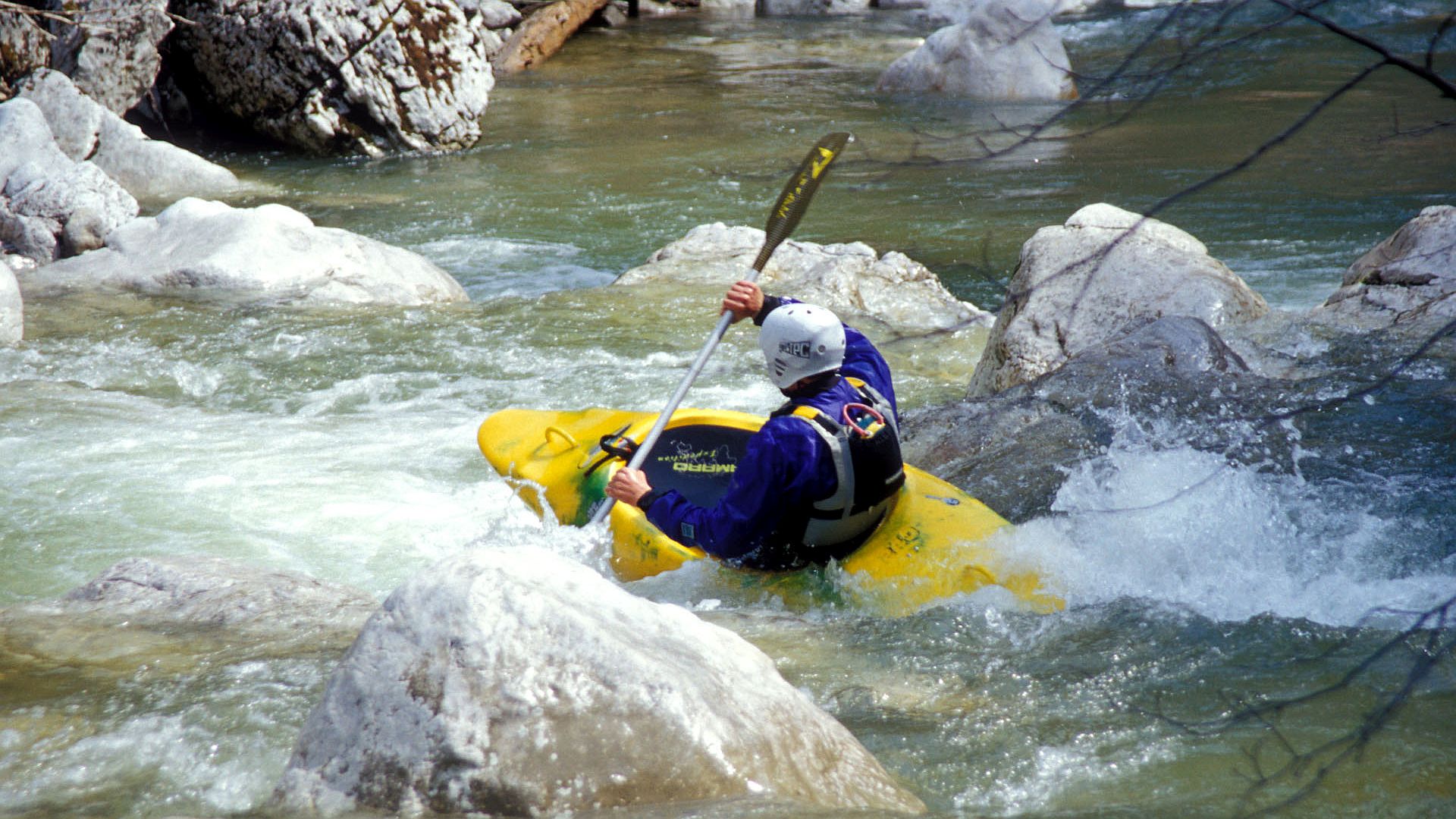 Kajak, Fluss Rotmoosbach, Abschnitt Dürradmer - Rotmoos (Dürradmer Schlucht) verblockt 🛶 Max