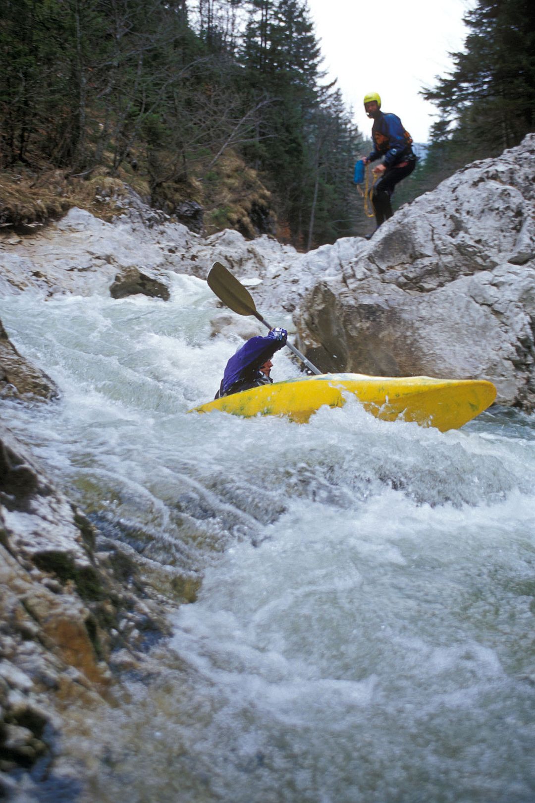 Kajak, Fluss Rotmoosbach, Abschnitt Dürradmer - Rotmoos (Dürradmer Schlucht) ordentliches Gefälle 🛶 Motte