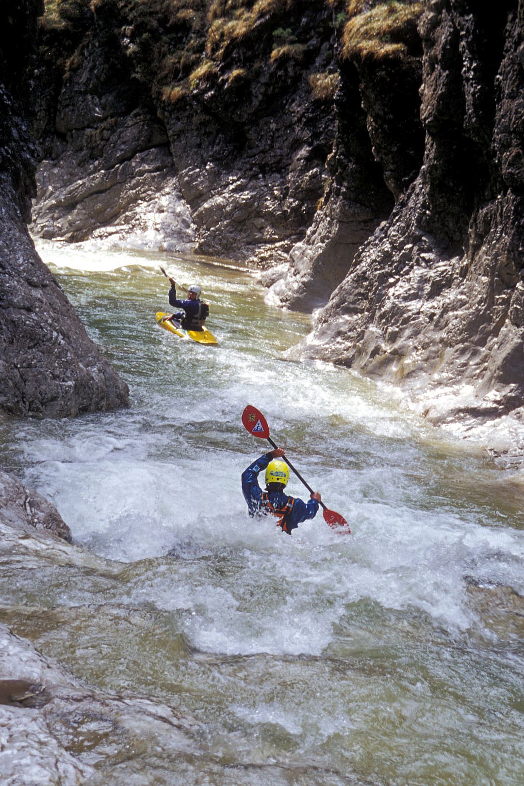 Kajak, Fluss Rotmoosbach, Abschnitt Dürradmer - Rotmoos (Dürradmer Schlucht) schöne Schlucht 🛶 Günter, Max