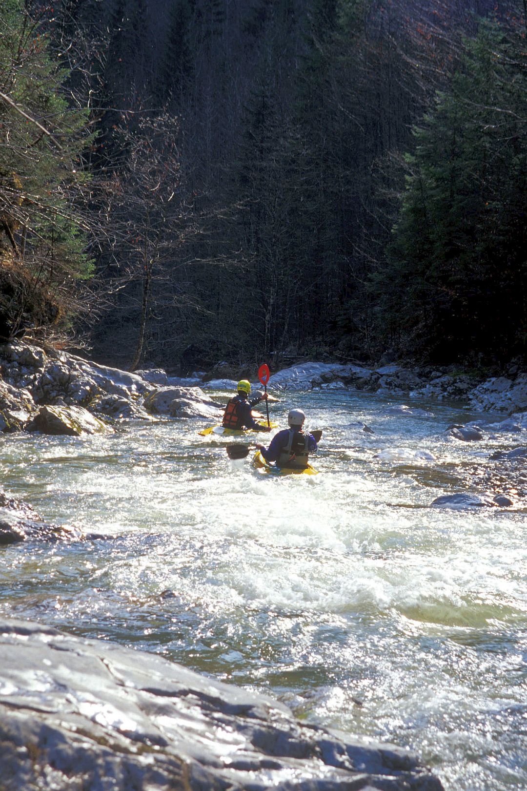 Kajak, Fluss Rotmoosbach, Abschnitt Dürradmer - Rotmoos (Dürradmer Schlucht) technisches WW 🛶 Günter, Max